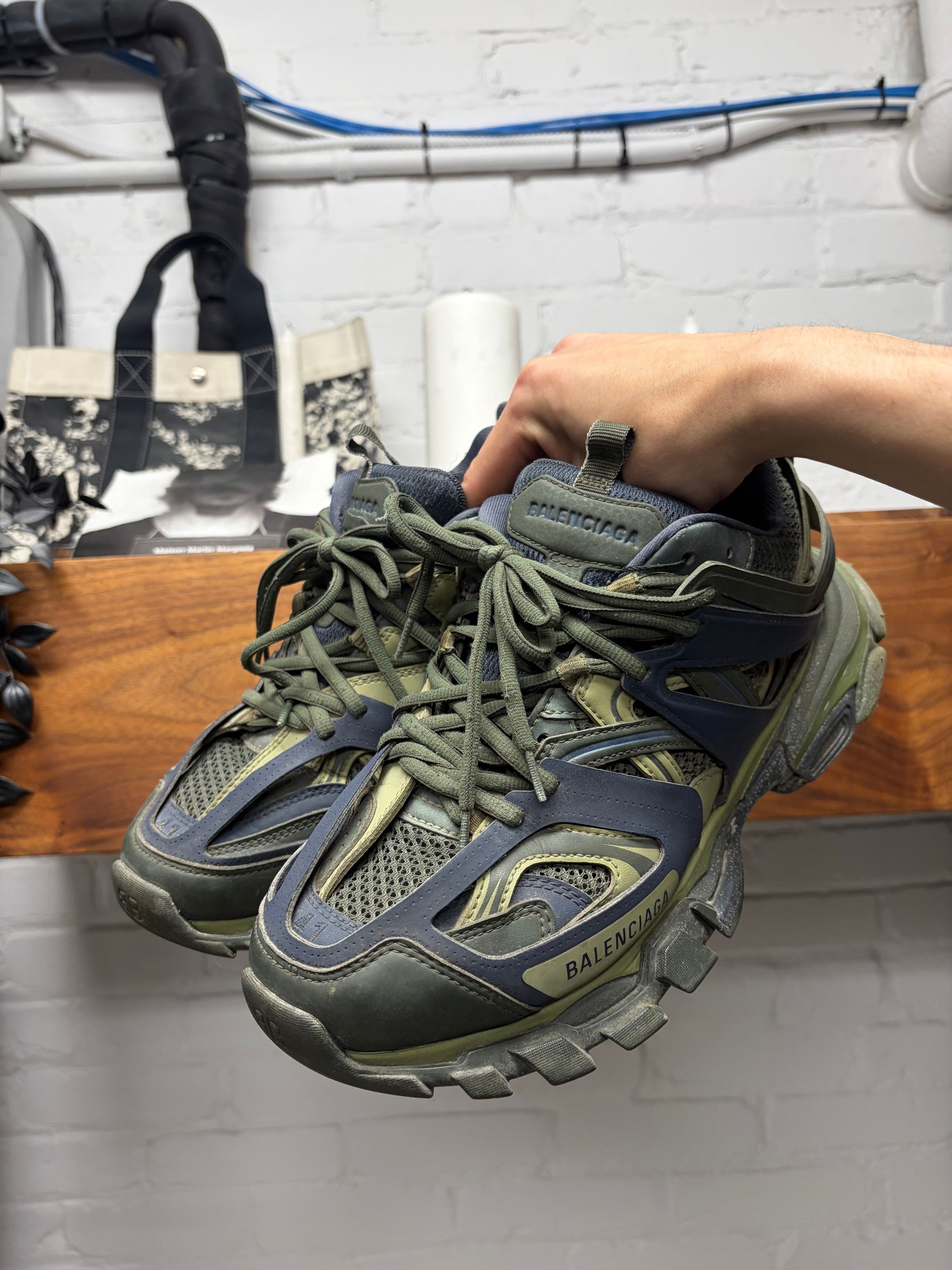 Balenciaga Balenciaga ‘Track’ Green/Dark Blue Low Top Sneakers Size US 8 / EU 41 - 1 Thumbnail