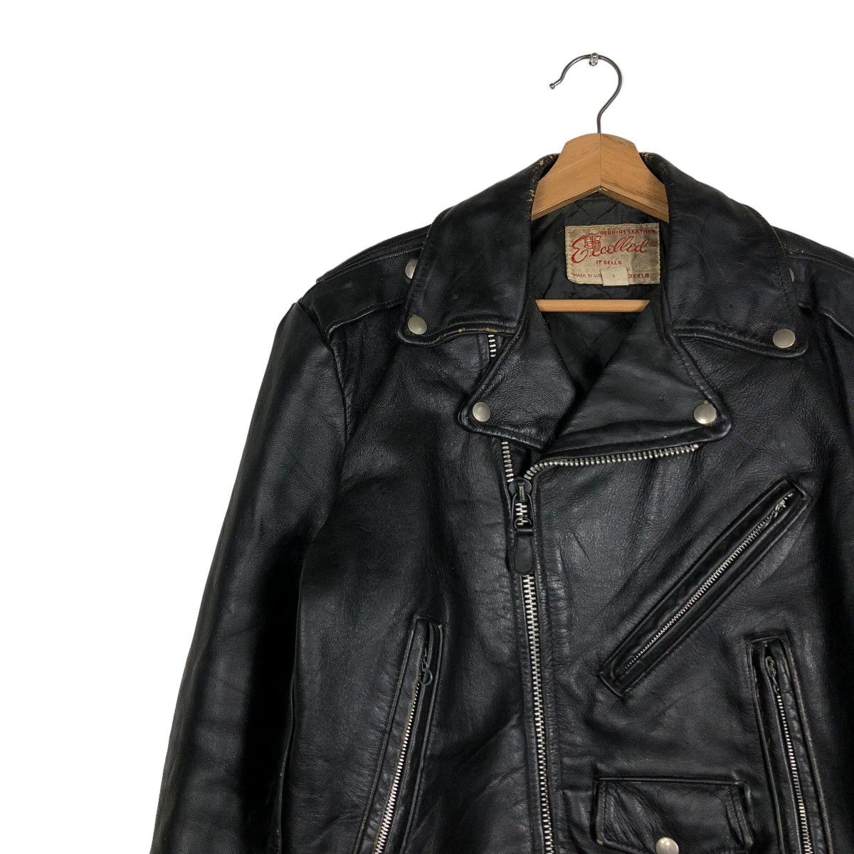 Aero Leathers 🔥VTG 60’s BIKER LEATHER JACKET DOUBLE COLLAR EXCELLED USA Size US M / EU 48-50 / 2 - 9 Thumbnail