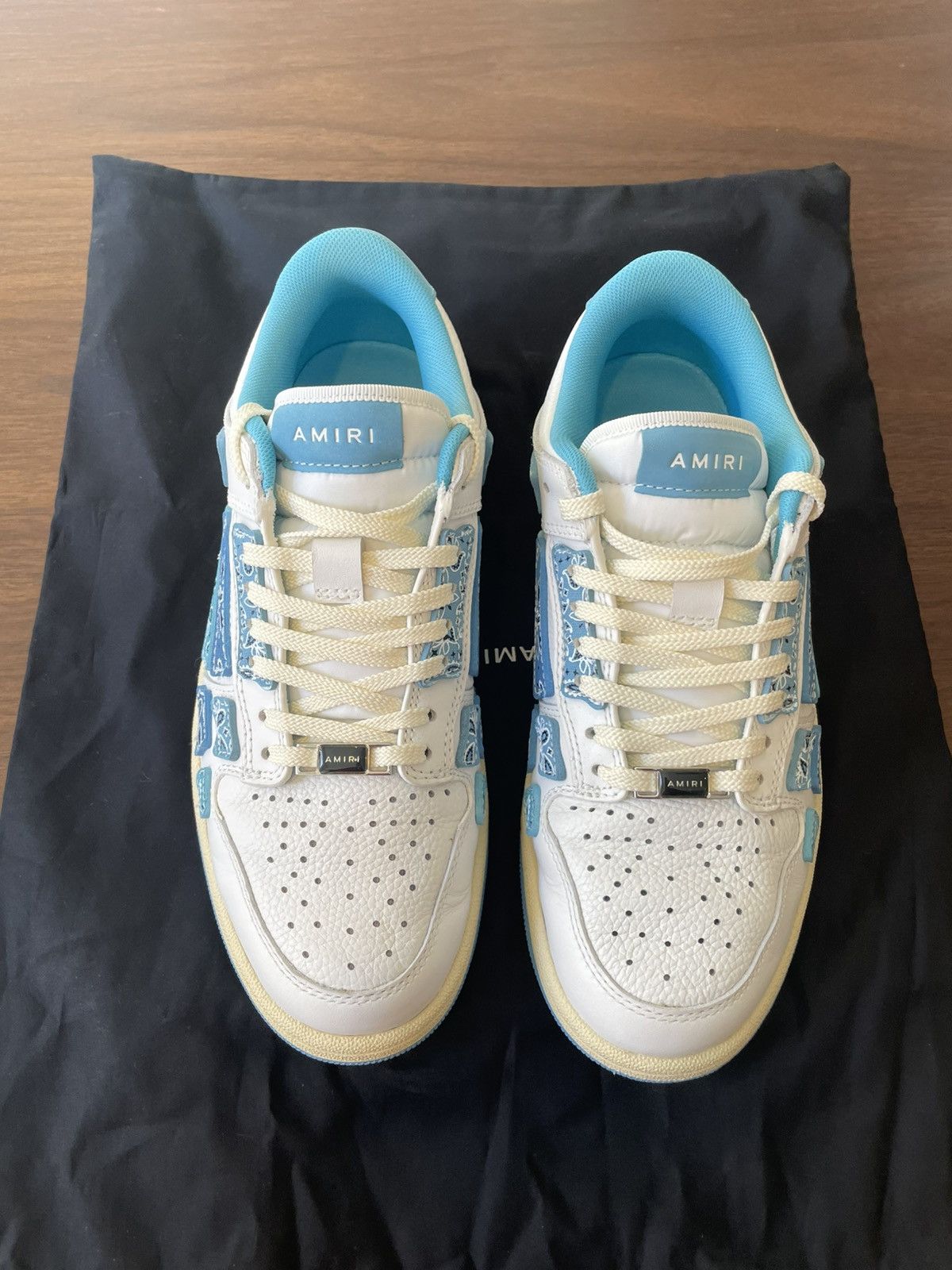 Amiri Amiri Skel Top Low - Bandana White/Blue Size US 7 / EU 40 - 2 Thumbnail