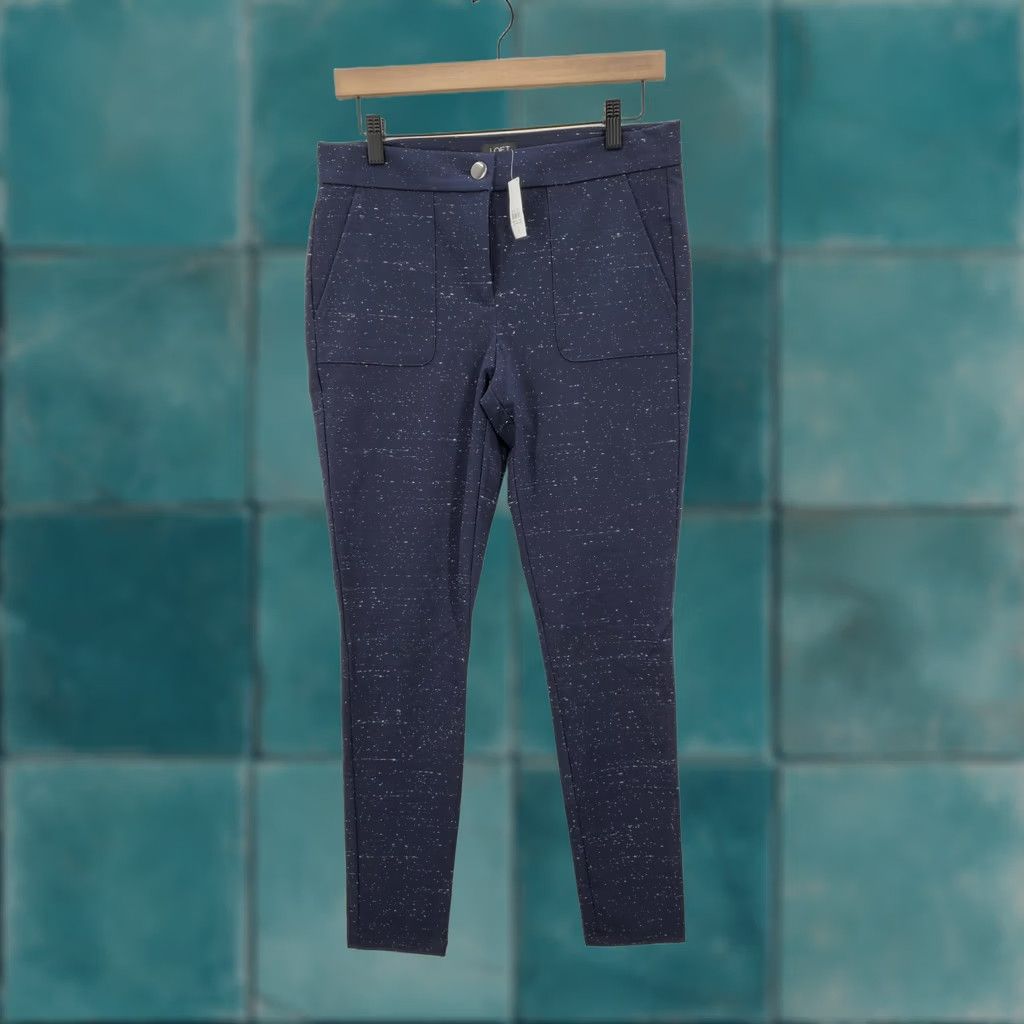 Loft LOFT Pants Womens 8 Navy Speckled Slim Ankle Stretch Front Pocket Work Career Pants Size 30" / US 8 / IT 44 - 1 Thumbnail