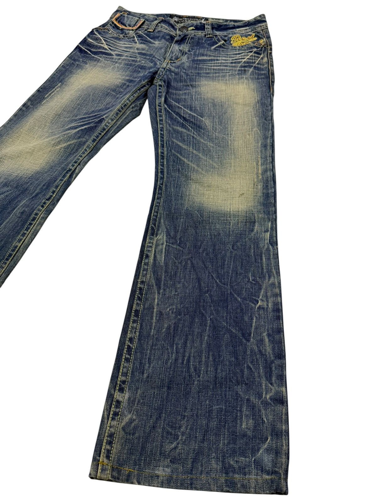 Le Grande Bleu (L.G.B.) Flared Jeans Red Pepper Faded Stretch Low Rise Boot Cut Size US 31 - 3 Thumbnail