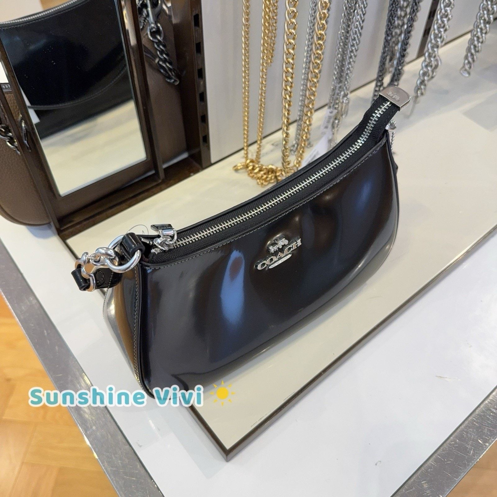 Coach NWT Coach Teri Shoulder Bag Crossbody Leather Black CV938 Size ONE SIZE - 2 Thumbnail