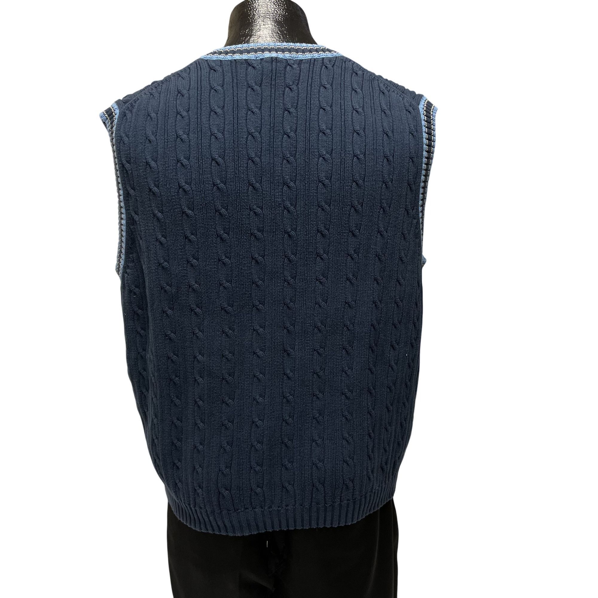 Brooks Brothers Brooks Brothers 346 Cotton Cable KNIT V Neck SWEATER Vest Size US L / EU 52-54 / 3 - 8 Thumbnail