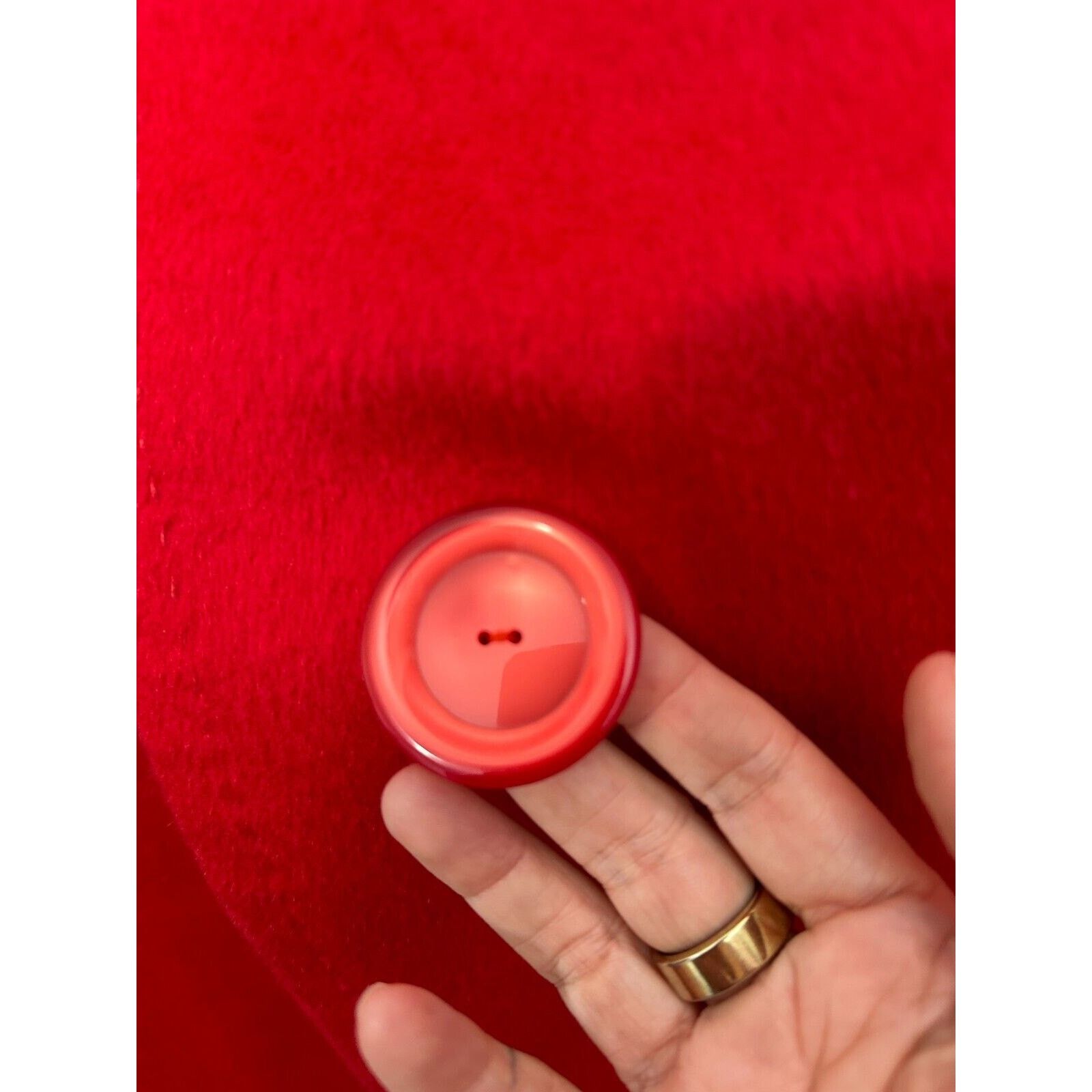 Other Red Felt Long Sleeve Single Button Heavy Long Line Jacket L Size L / US 10 / IT 46 - 3 Thumbnail