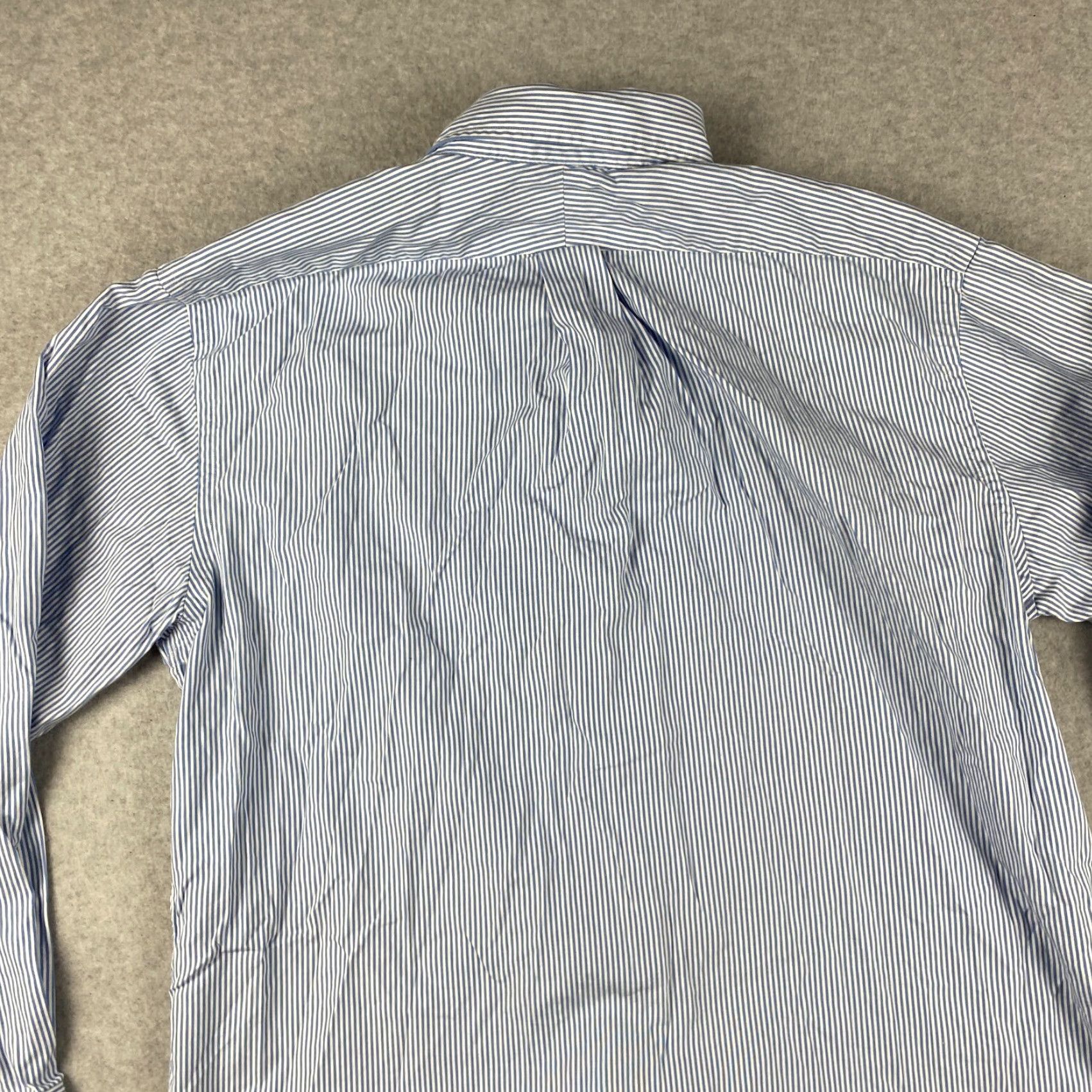 Lands' End Lands' End Shirt Mens 16 Pinstripe Blue White Button Down Long Sleeve Size US L / EU 52-54 / 3 - 5 Thumbnail