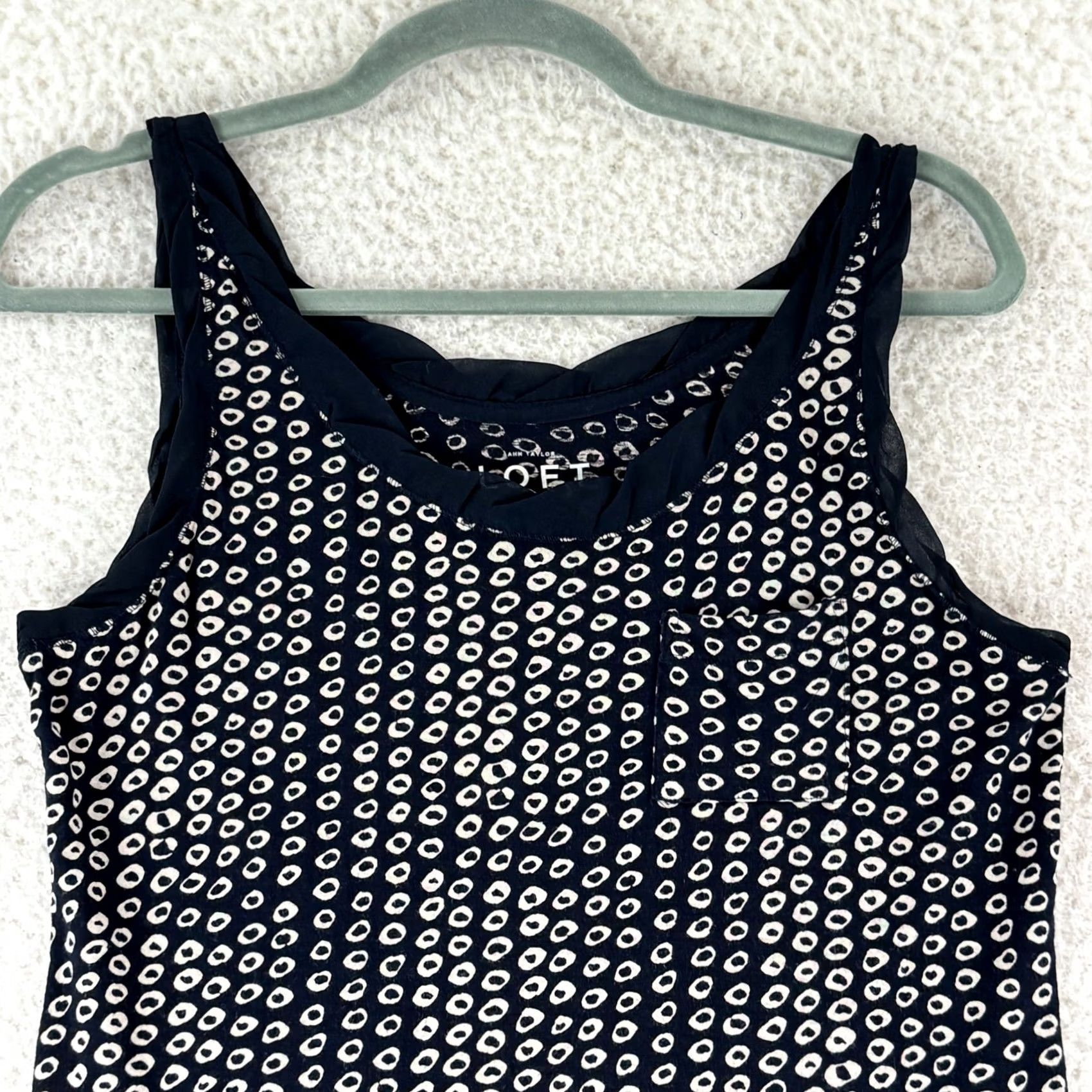 Loft LOFT Ann Taylor Tank Top Womens Small Black Circle Print Sleeveless Pullover Size S / US 4 / IT 40 - 2 Thumbnail