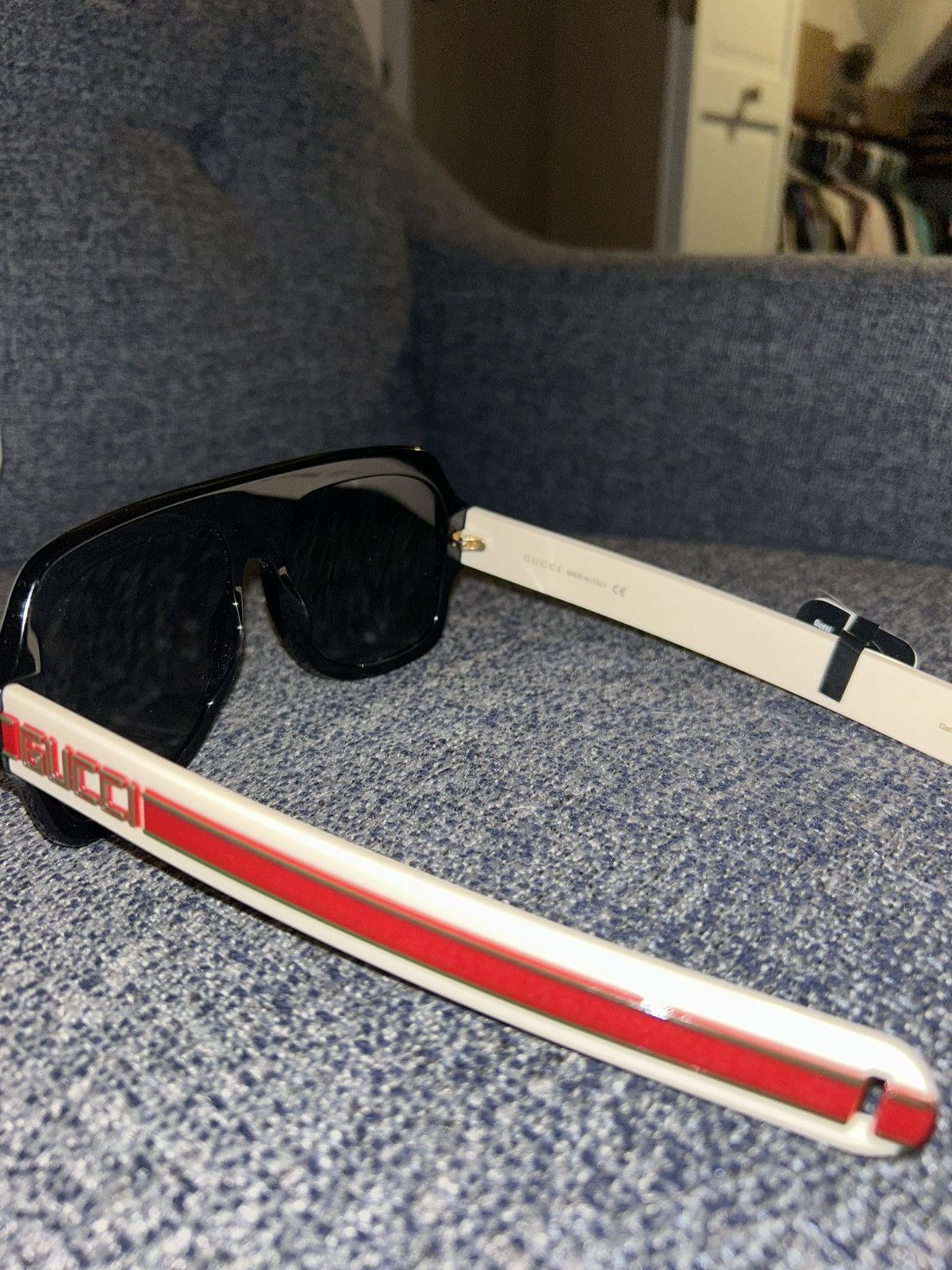 Gucci Gucci GG0255S 001 Black Ivory Square Sunglasses 59mm Size ONE SIZE - 6 Thumbnail