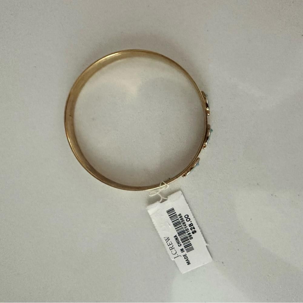 J.Crew J. Crew Blue Fish and Ivory Enamel Gold Tone Bangle Bracelet Size ONE SIZE - 6 Thumbnail