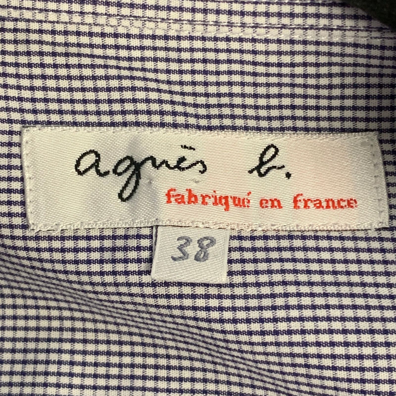 agnes b. AGNÈS B Gingham Cotton Button Down Collar Short Sleeve Shirt Size US M / EU 48-50 / 2 - 7 Thumbnail