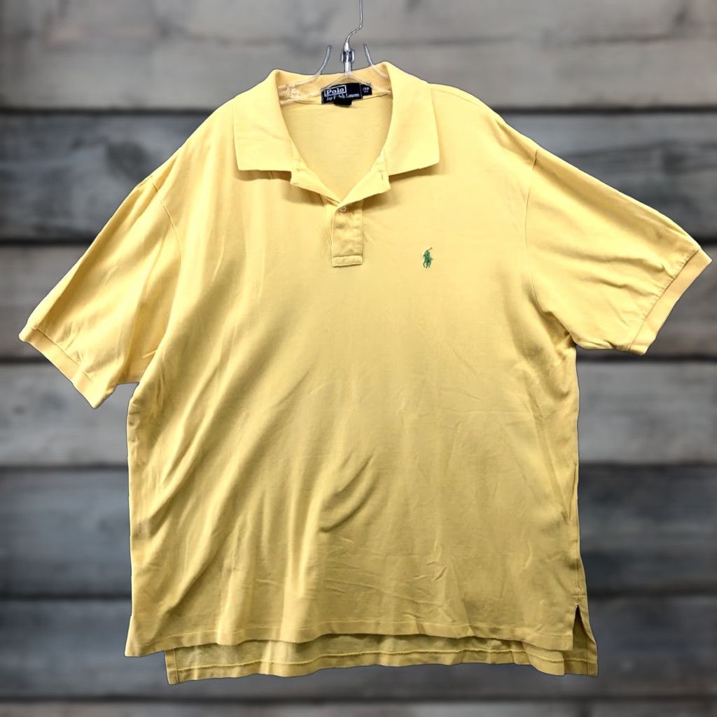 Polo Ralph Lauren VINTAGE Polo Ralph Lauren Polo Shirt Mens 2XB Big Yellow Short Sleeve Pony Shirt Size US XXL / EU 58 / 5 - 1 Thumbnail