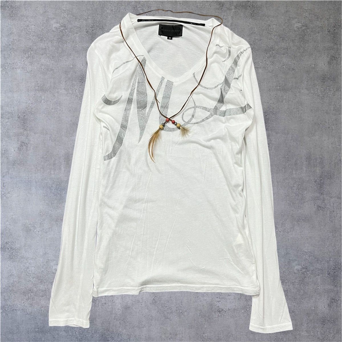 Yasuyuki Ishii 2000s murder license poem glitter longsleeve tee Size US M / EU 48-50 / 2 - 1 Thumbnail