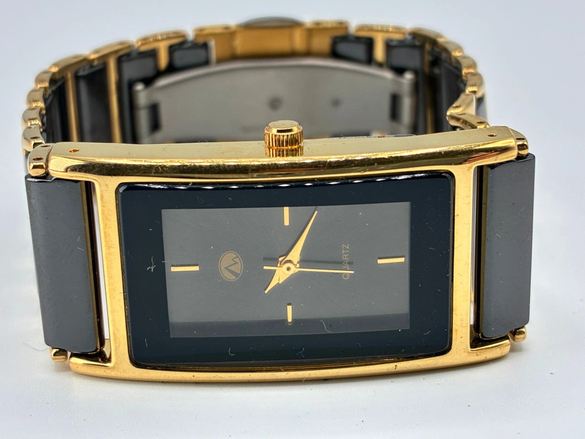 Other Pierre Montreux Quartz Two-Tone Ceramic Style Tank Watch Size ONE SIZE - 1 Thumbnail
