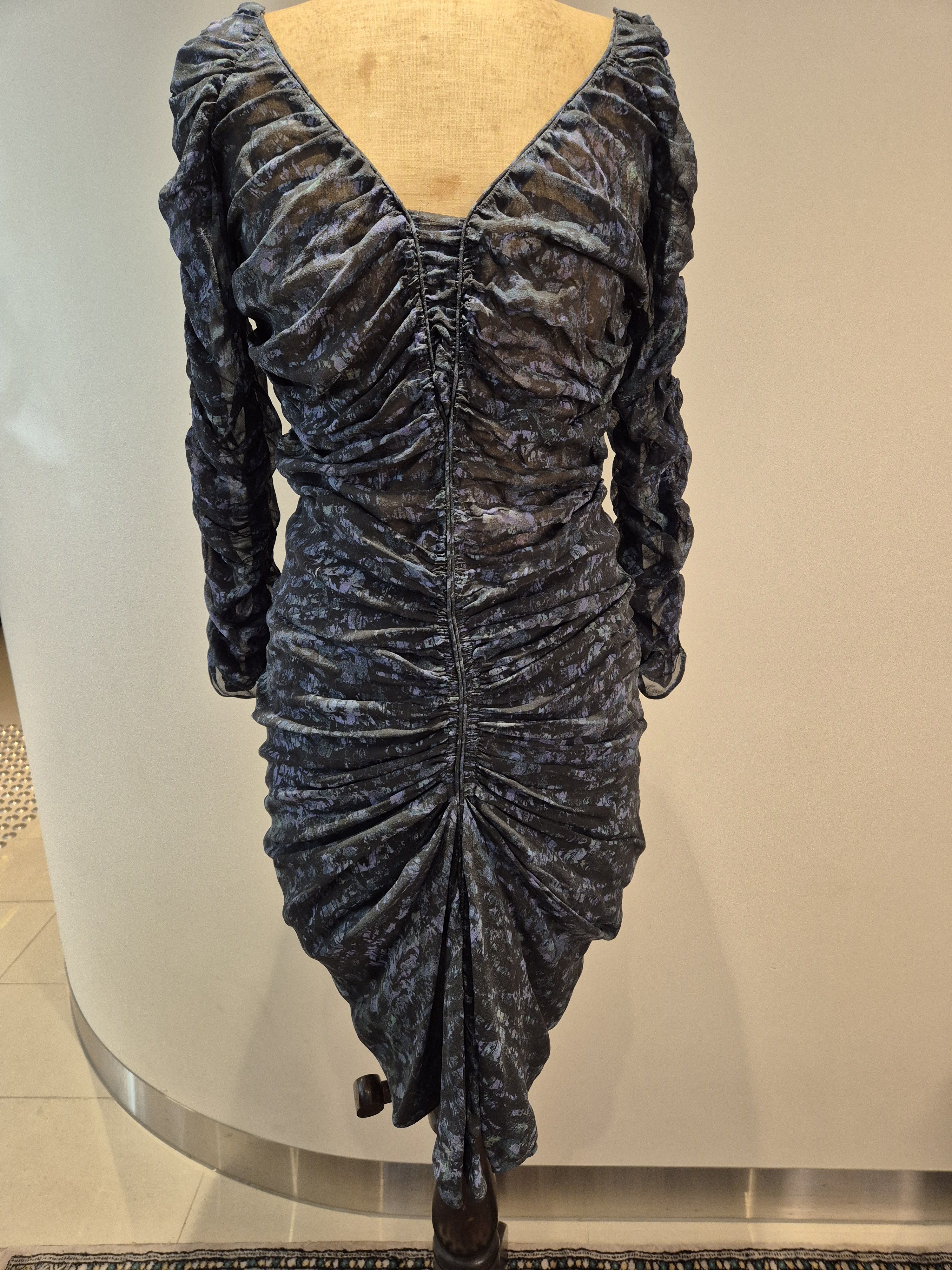 Isabel Marant Isabel Marant ruched 3/4 sleeved printed silk dress Size XS / US 0-2 / IT 36-38 - 1 Thumbnail