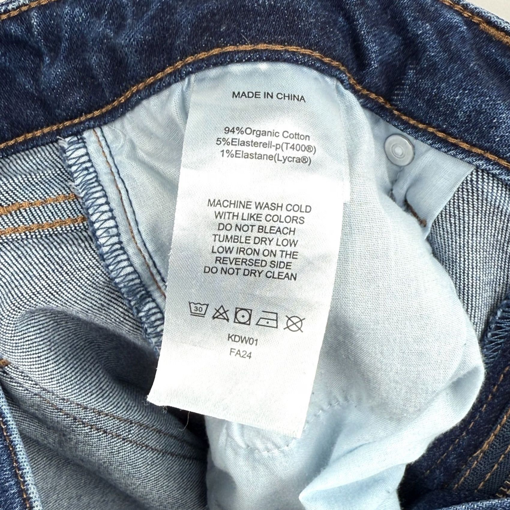 Quince Quince Jeans Womens 29 Stretch High Rise Straight Denim Dark Wash | 5-Pocket | Button Zip Closure | Cotton Blend | Inseam 25 in | Regular Fit | Blue Size 29" - 7 Thumbnail