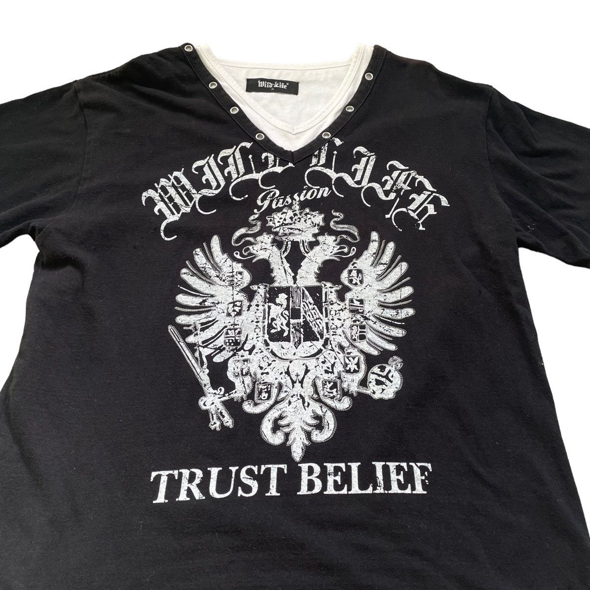 If Six Was Nine 🇯🇵 Y2K WILD LIFE DOUBLE LAYER PUNK GOTHIC TSHIRT Size US L / EU 52-54 / 3 - 3 Thumbnail