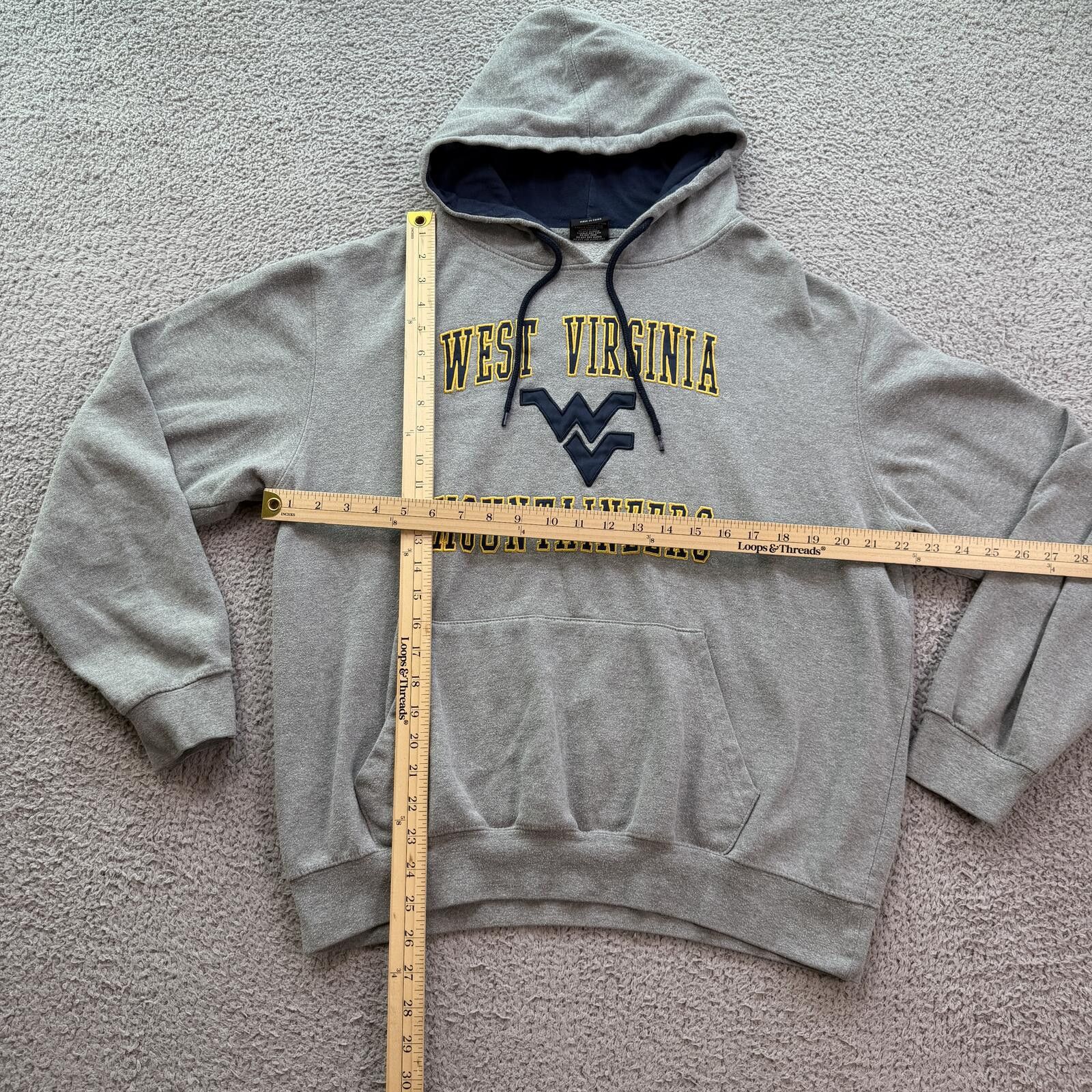 Colosseum Athletics West Virginia Mountaineers Hoodie Mens L Gray Embroidered Size US L / EU 52-54 / 3 - 4 Thumbnail