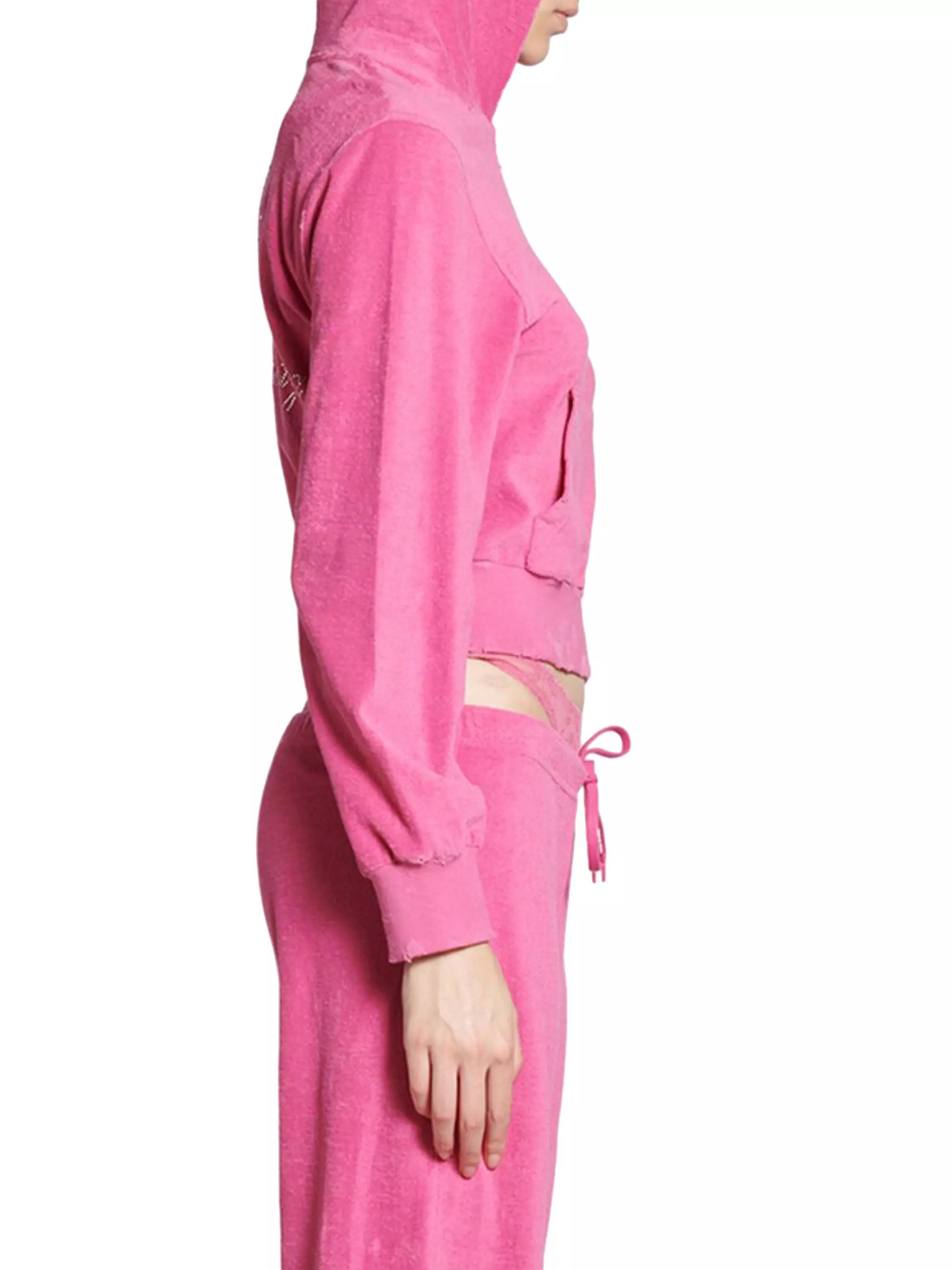 Balenciaga o1bcso1str0525 BB Motel Zip-Up Hoodie Fitted in Pink Size L / US 10 / IT 46 - 5 Thumbnail