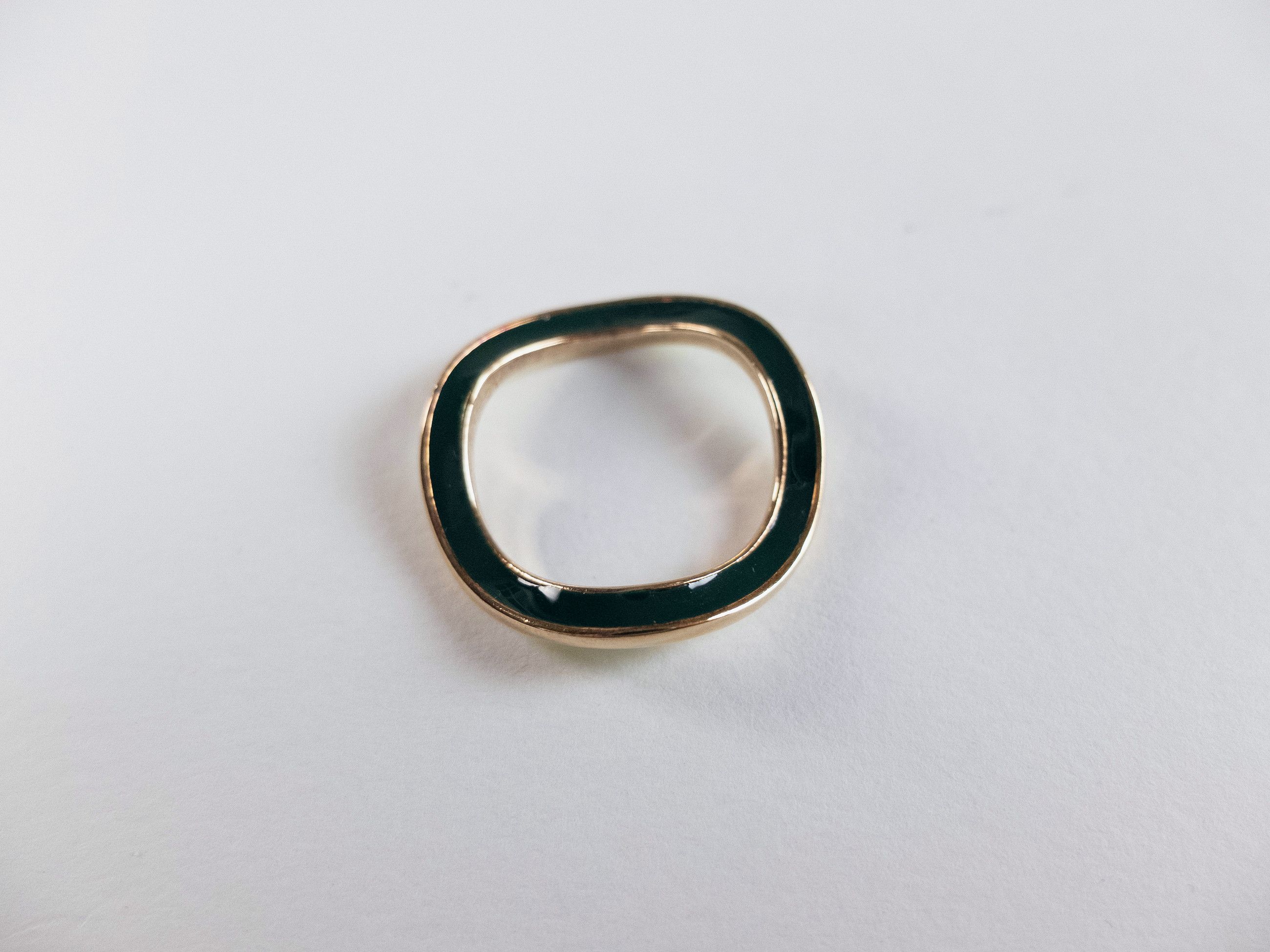 Bottega Veneta BOTTEGA VENETA green and yellow enameled silver ring 8 17 q Size ONE SIZE - 5 Thumbnail