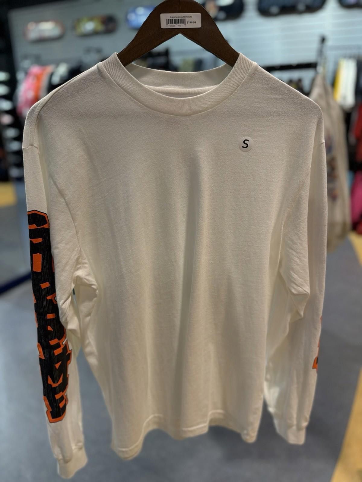 Supreme Supreme Cracked Long Sleeve Top Washed White Orange Size (S) Size US S / EU 44-46 / 1 - 4 Thumbnail