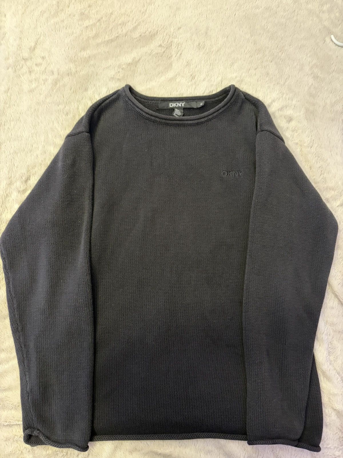DKNY DKNY thick black thermal long sleeve top. Size US M / EU 48-50 / 2 - 4 Thumbnail