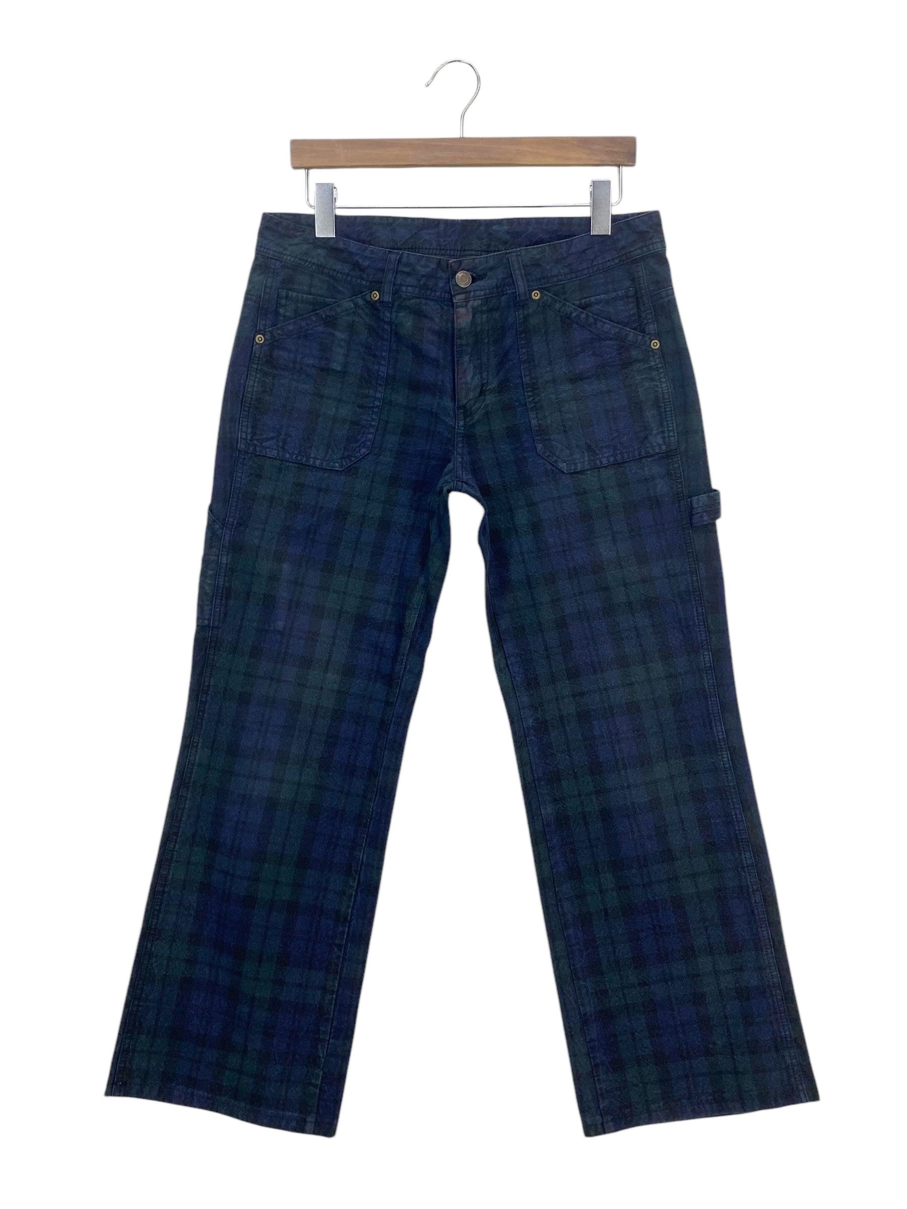 Japanese Brand Baker Pocket Carpenter Jeans Checkered Pants Size US 31 - 2 Thumbnail