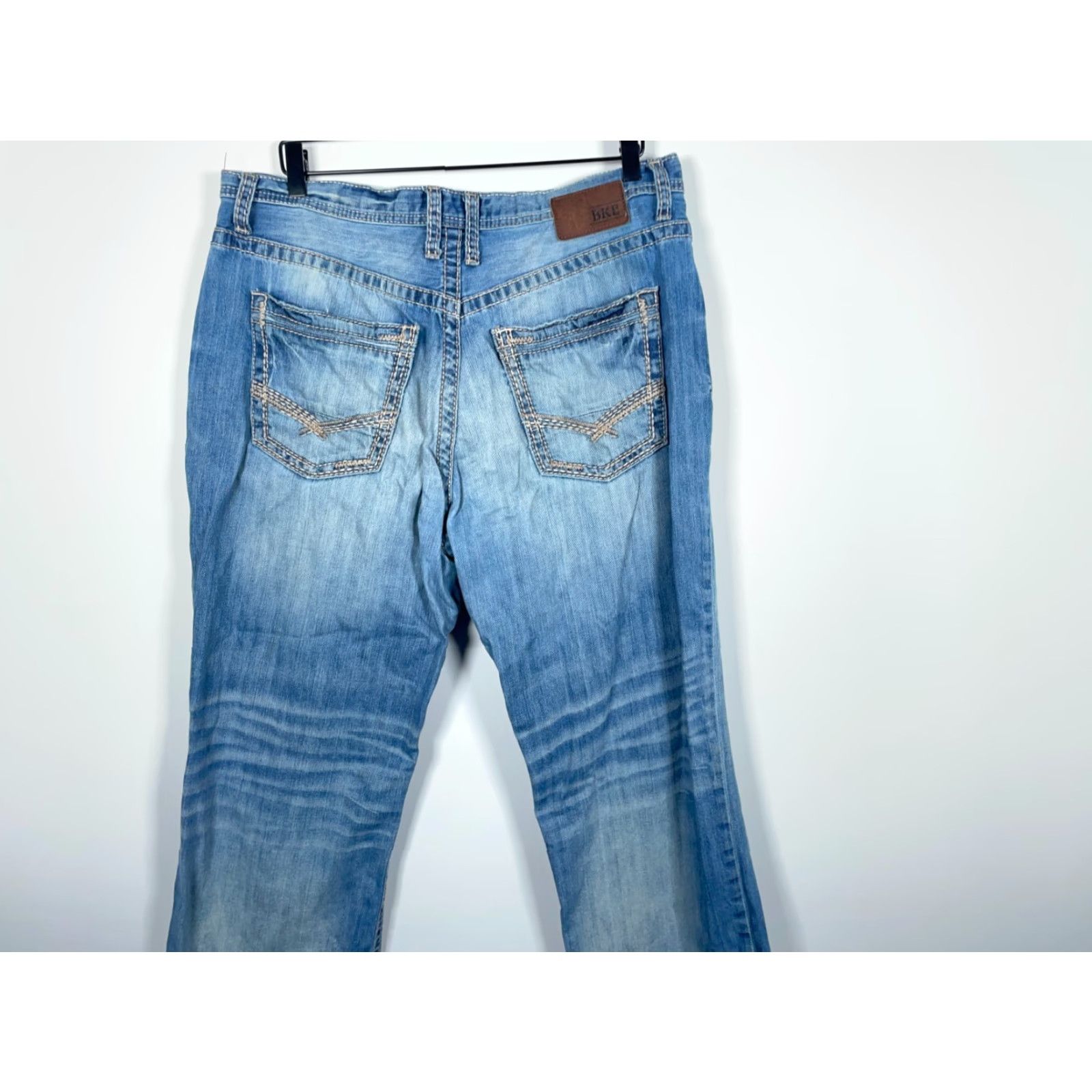 Vintage Men's BKE Seth Jeans 36R Blue Denim Straight Leg 36 x 31 Contrast Fades Y2K Size US 36 / EU 52 - 4 Thumbnail