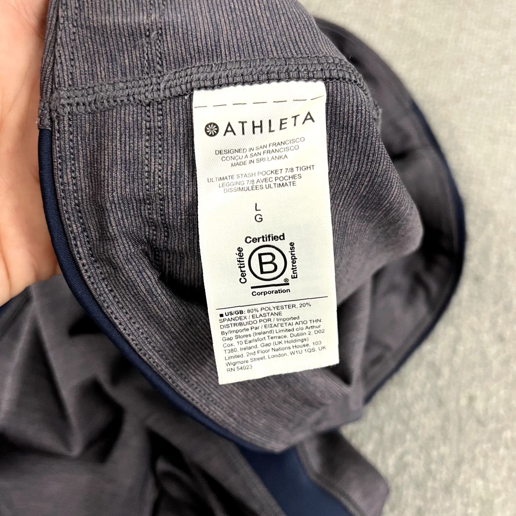 Athleta Athleta Leggings Capri Womens Large 24" 7/8 Stash Pocket Grey Polyester Spandex Blend Athletic Gym Run Yoga Capris Size 36" / US 14 / IT 50 - 5 Thumbnail