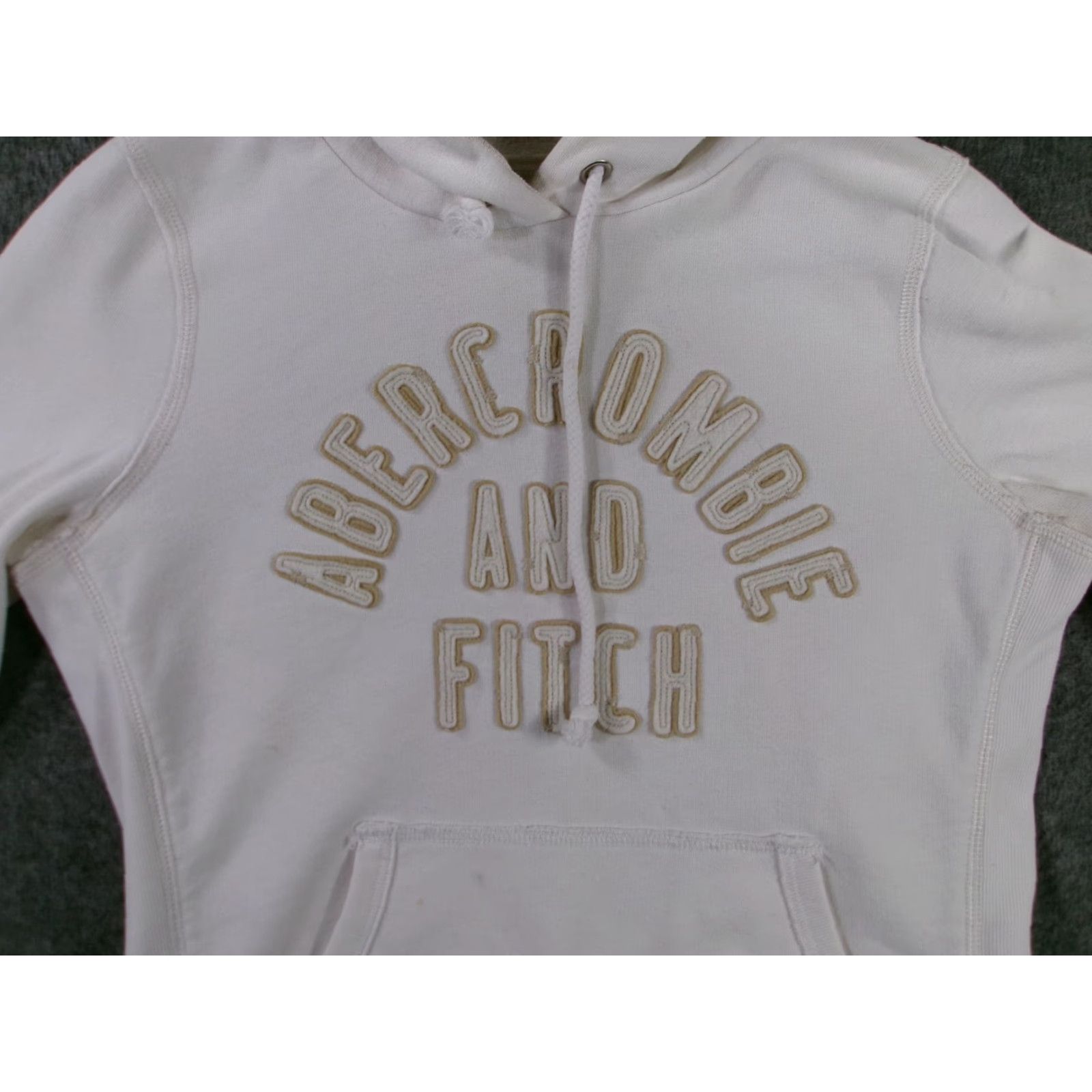 Abercrombie & Fitch Abercrombie and Fitch Hoodie Womens L White Logo Kangaroo Pocket Pullover Size L / US 10 / IT 46 - 2 Thumbnail
