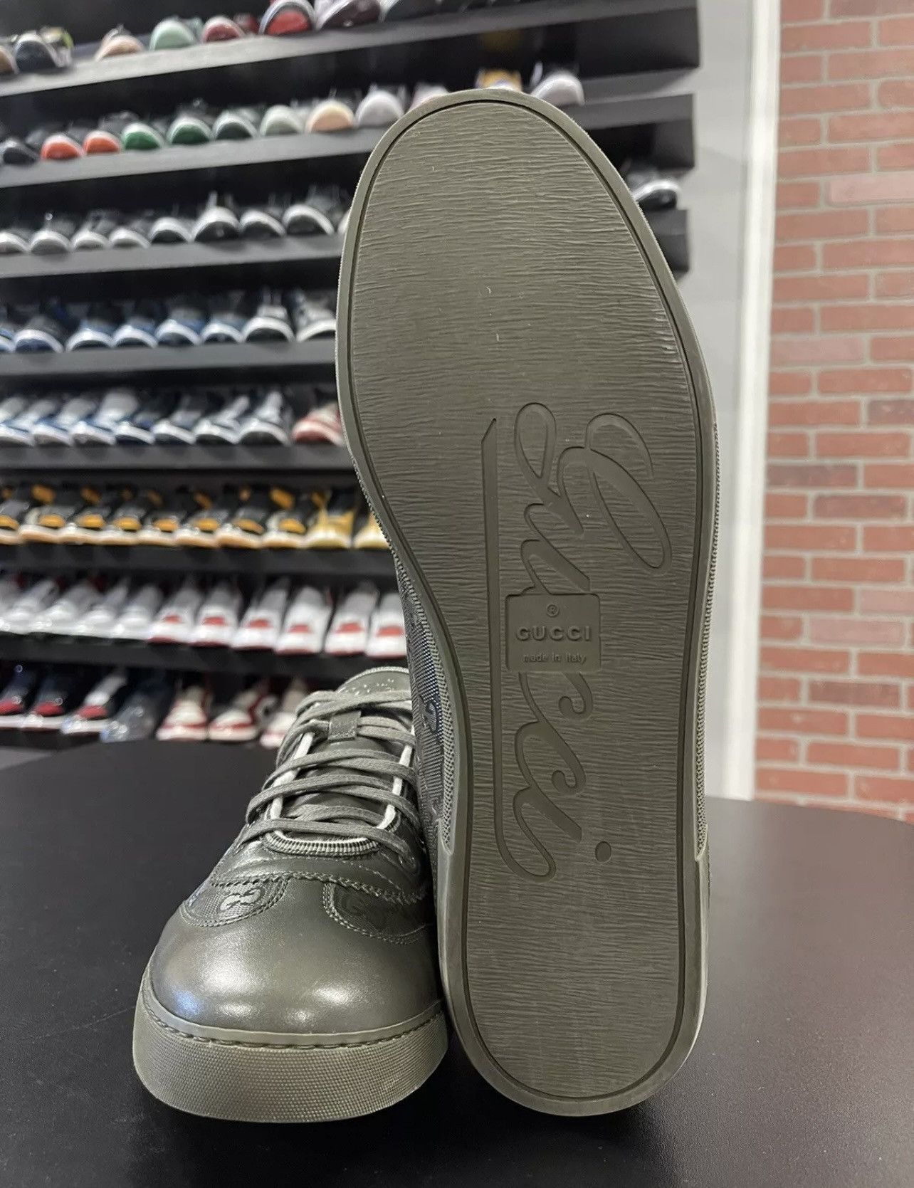 Gucci Size 9.5US/9G - Gucci GG Monogram Men's Sneakers Olive Green Size US 9.5 / EU 42-43 - 9 Thumbnail