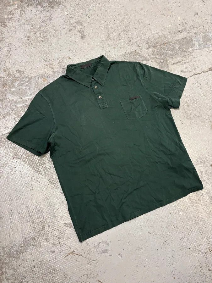 Prada SS2014 Prada Minimalist Olive Logo Polo Size US S / EU 44-46 / 1 - 4 Thumbnail