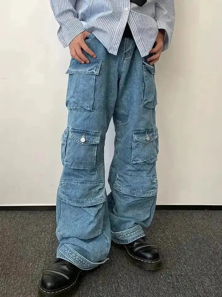 Japanese Brand Y2K Style Multi-pocket Tooling Cargo Jeans Size US 32 / EU 48 - 1 Thumbnail