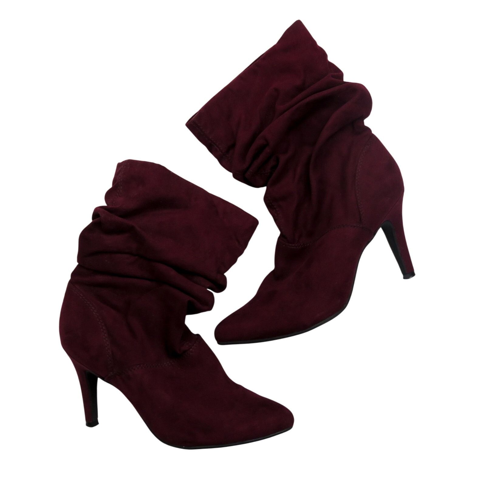 Other Style & Co. Adelay Faux Suede Mid-Calf Booties Maroon 7.5 Size US 7.5 / IT 37.5 - 4 Thumbnail