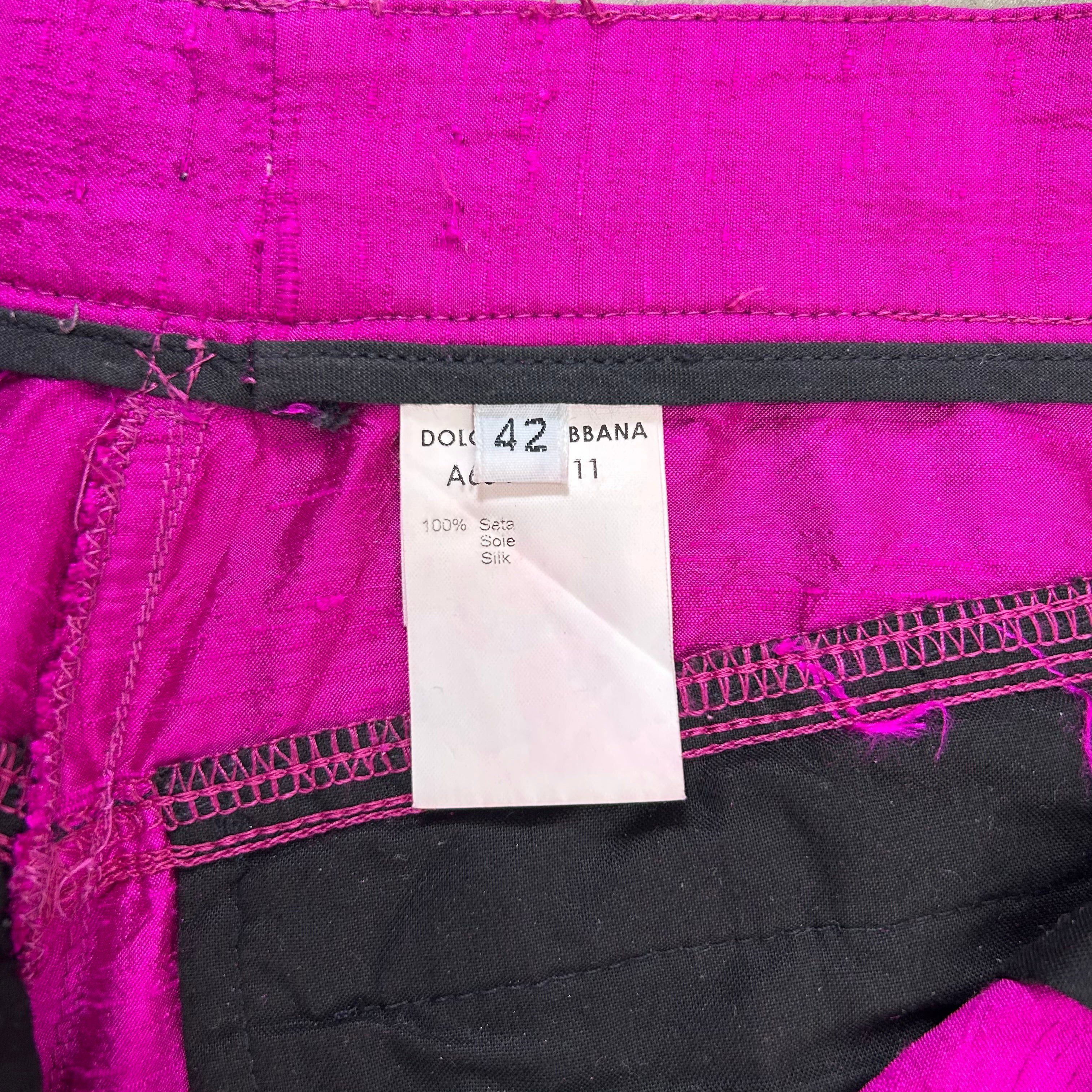 Dolce & Gabbana Dolce & Gabbana 2000's Pink Silk Pants Size 25" / US 0 / IT 36 - 4 Thumbnail