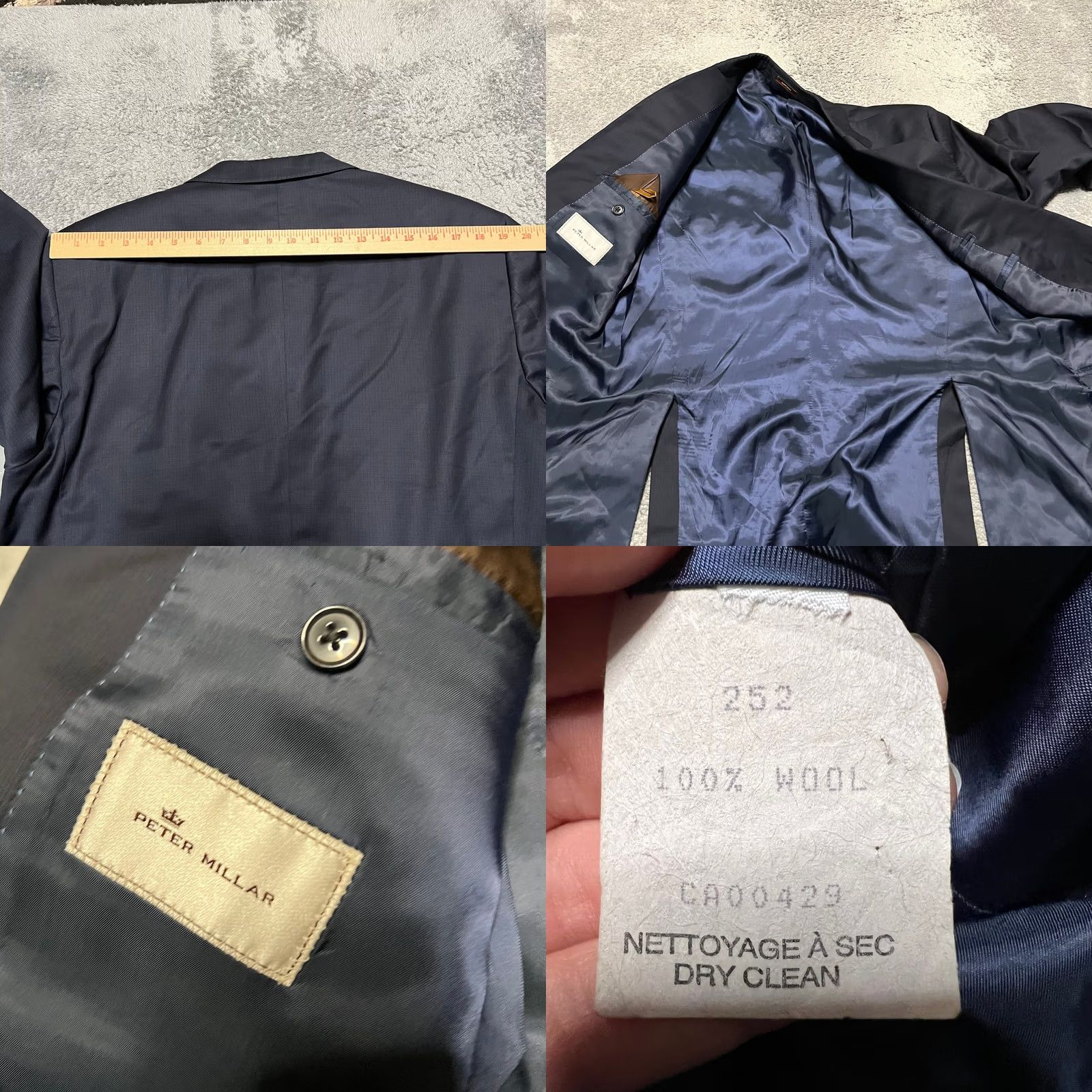 Peter Millar Peter Millar Blazer Coat Men 44 Blue Wool Sport Jacket Regular Size 44 Mens Size 44R - 8 Thumbnail