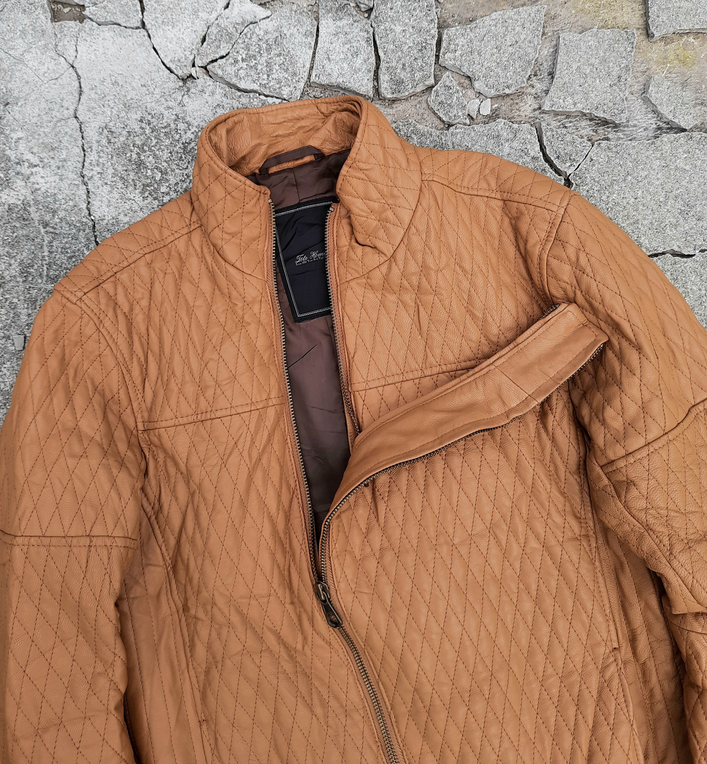 Issey Miyake TETE HOMME BY ISSEY MIYAKE Leather Jacket Size US M / EU 48-50 / 2 - 5 Thumbnail