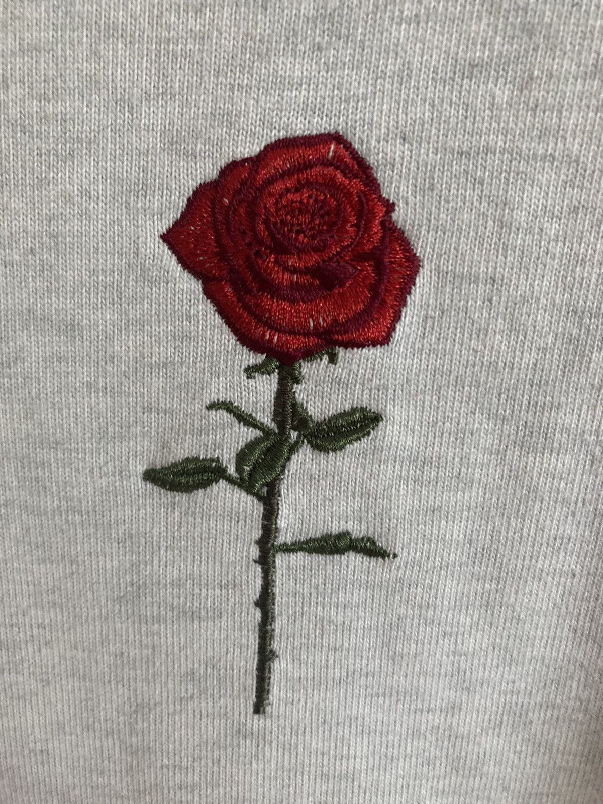 Vintage Oversized Grey Hoodie w/ Rose Stich Size US XXL / EU 58 / 5 - 2 Thumbnail