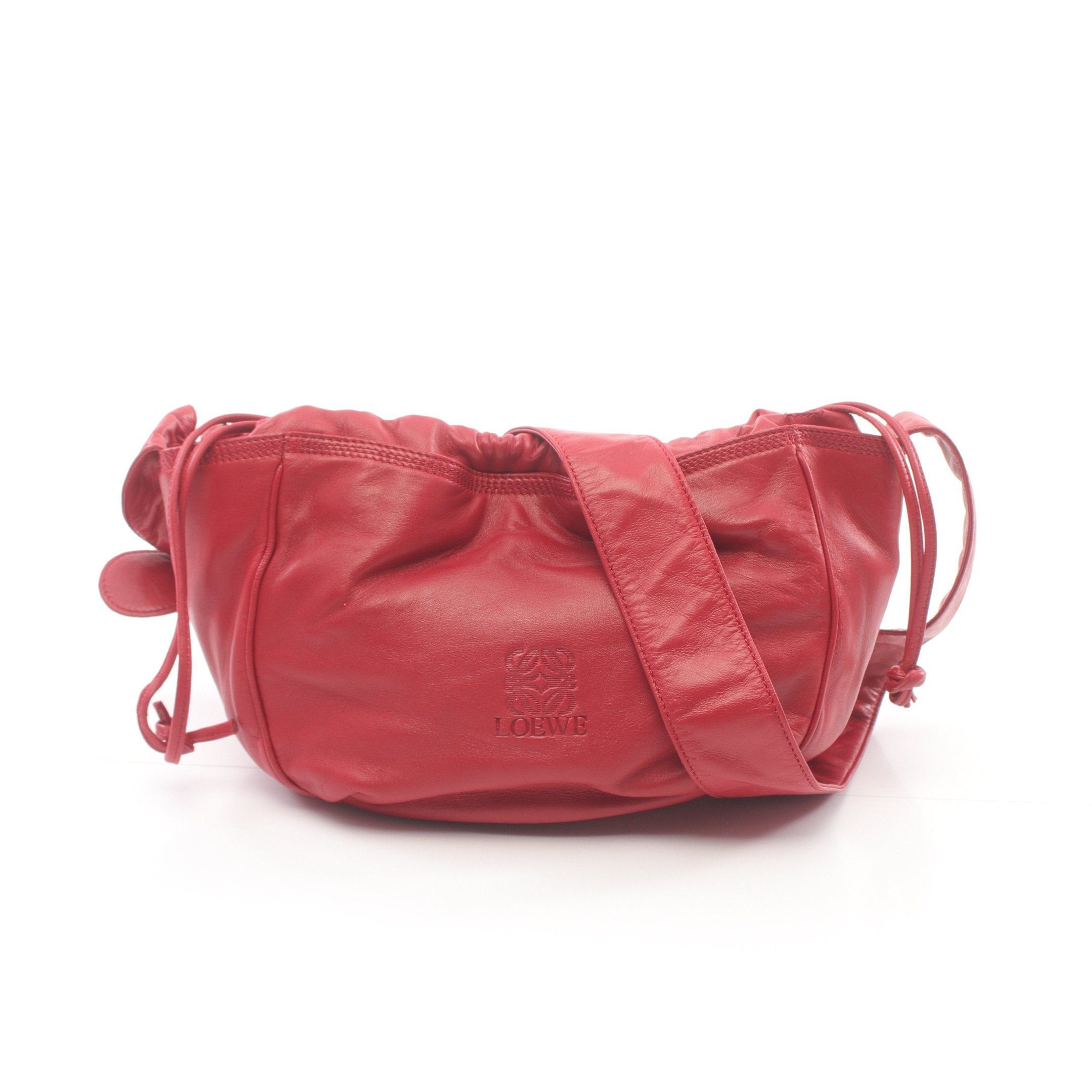Loewe Loewe Anagram Shoulder Bag Leather Red Size ONE SIZE - 1 Thumbnail