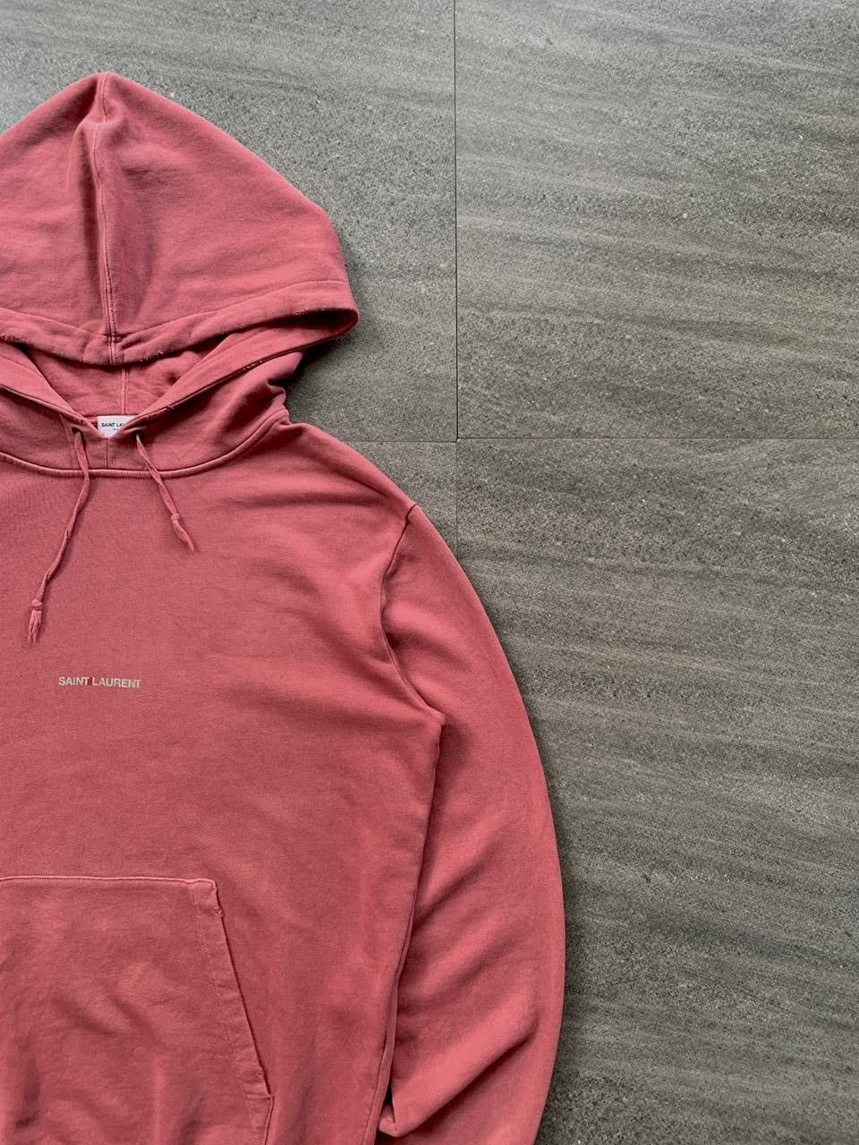 Saint Laurent Paris FREE TAX! Distressed Logo Hoodie by Hedi Slimane Size US S / EU 44-46 / 1 - 2 Thumbnail