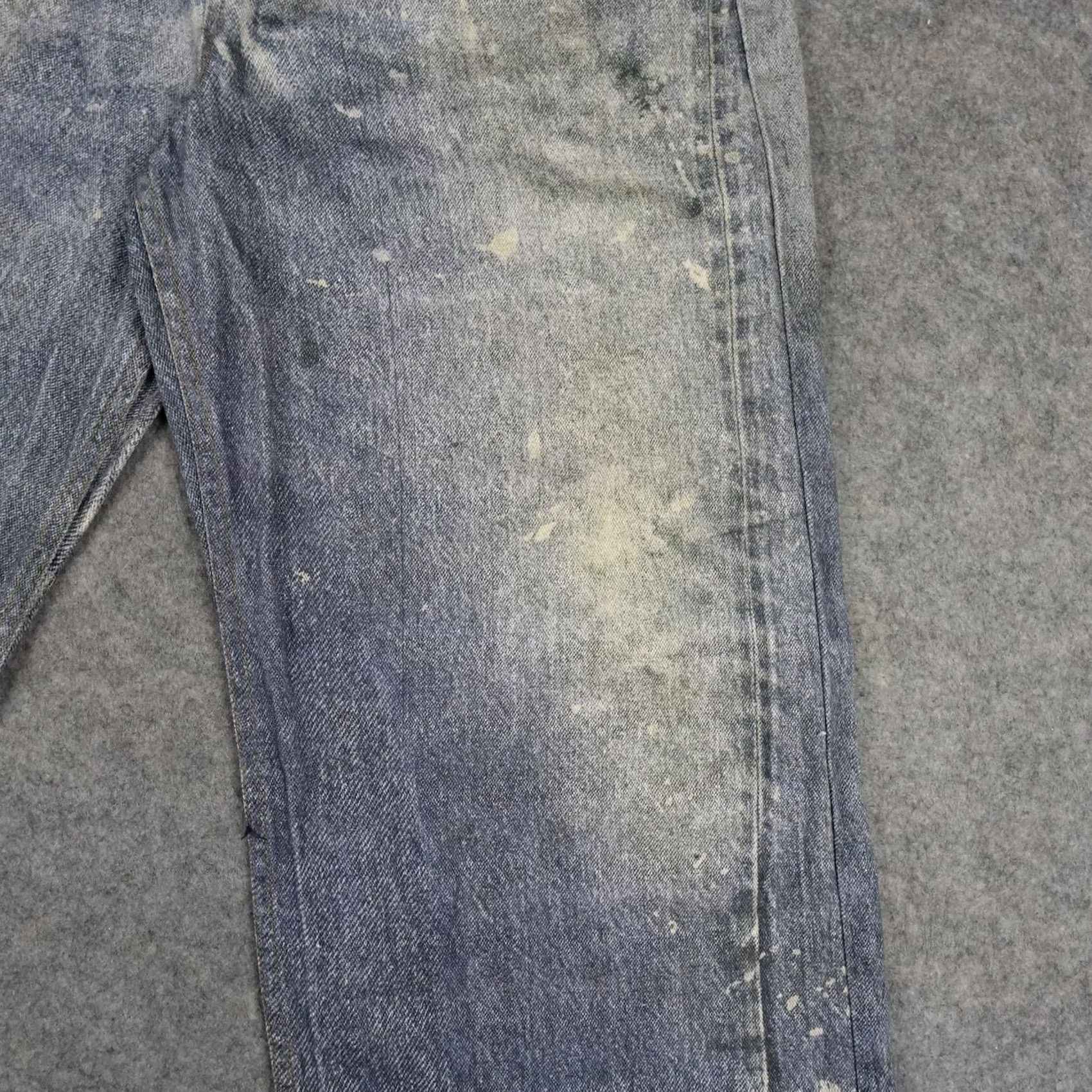 Vintage Aelfric Eden Jeans Womens Wide-Leg 28 Blue High Rise 5-Pocket Denim VT Y2K Noise Embroidered Logo Paint Splatter Size 28" / US 6 / IT 42 - 4 Thumbnail