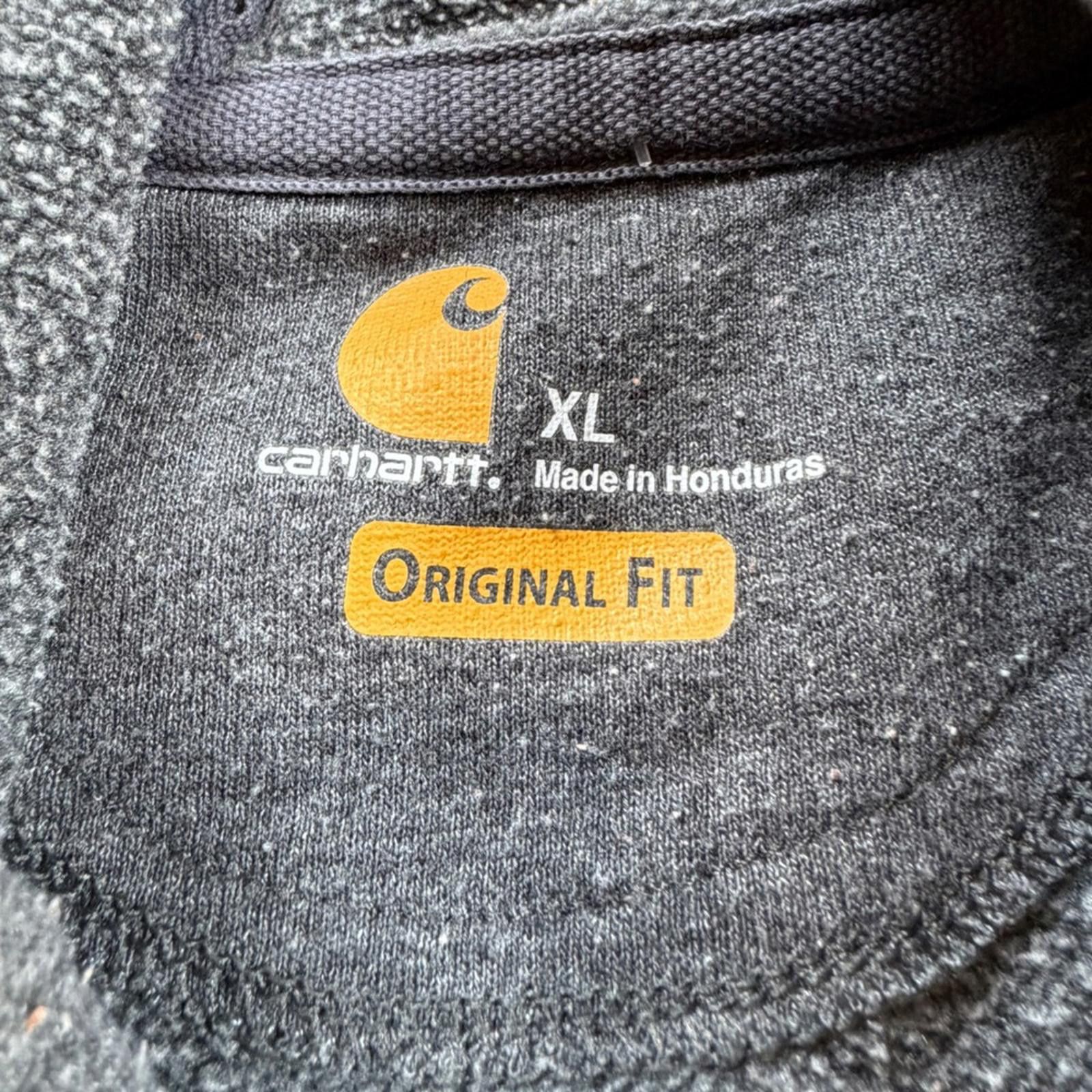 Carhartt Carhartt Mens Original Fit Hoodie Gray Neon Sleeve Logo XL Size US XL / EU 56 / 4 - 4 Thumbnail