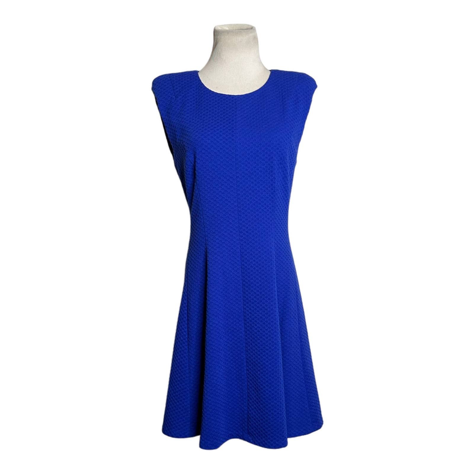 Rebecca Taylor blue cap sleeves A line dress size 6