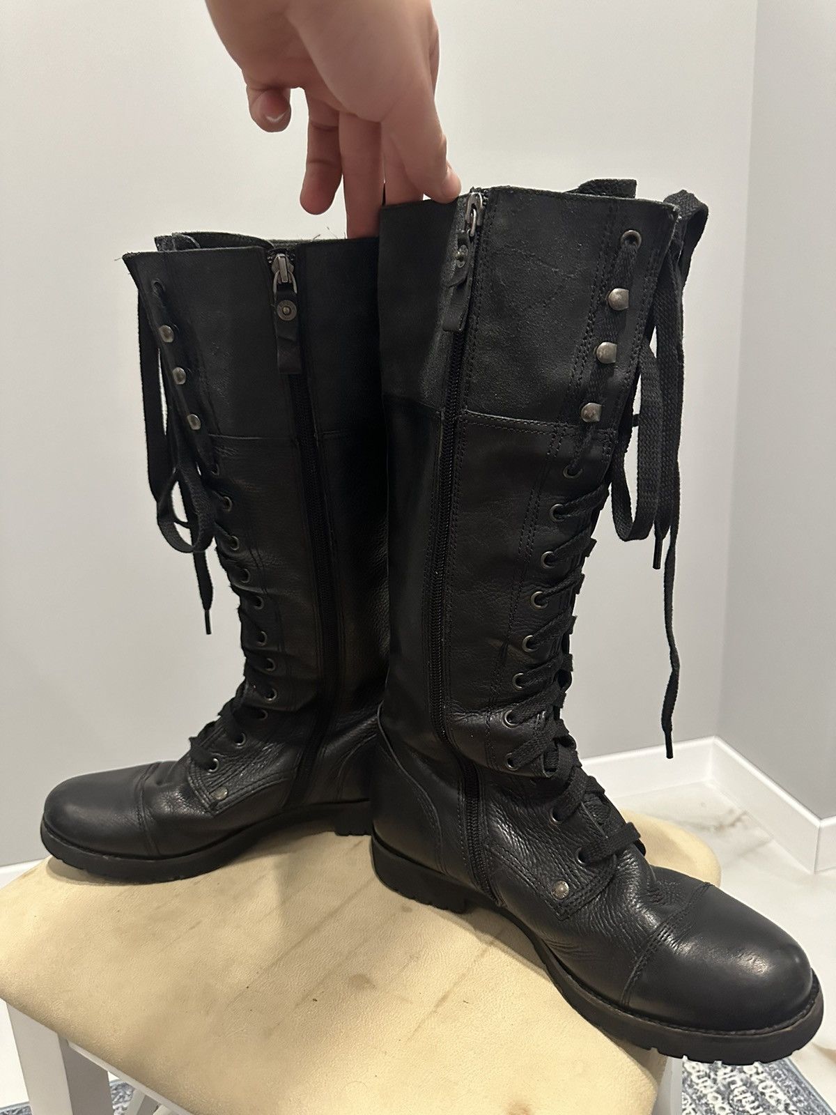 A.S.98 A.S.98 Type Avant Garde Leather High Boots Gothic Punk Size US 8 / IT 38 - 9 Thumbnail