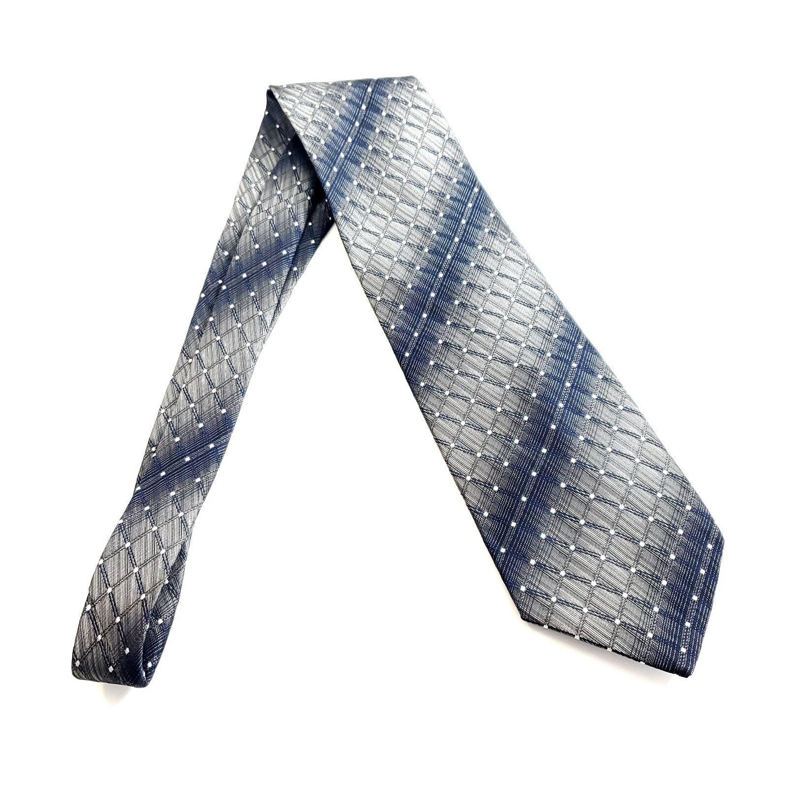 Robert Villini Roberto Villini Collezione Gray Blue Woven Geometric Silk Ti Size ONE SIZE - 6 Thumbnail