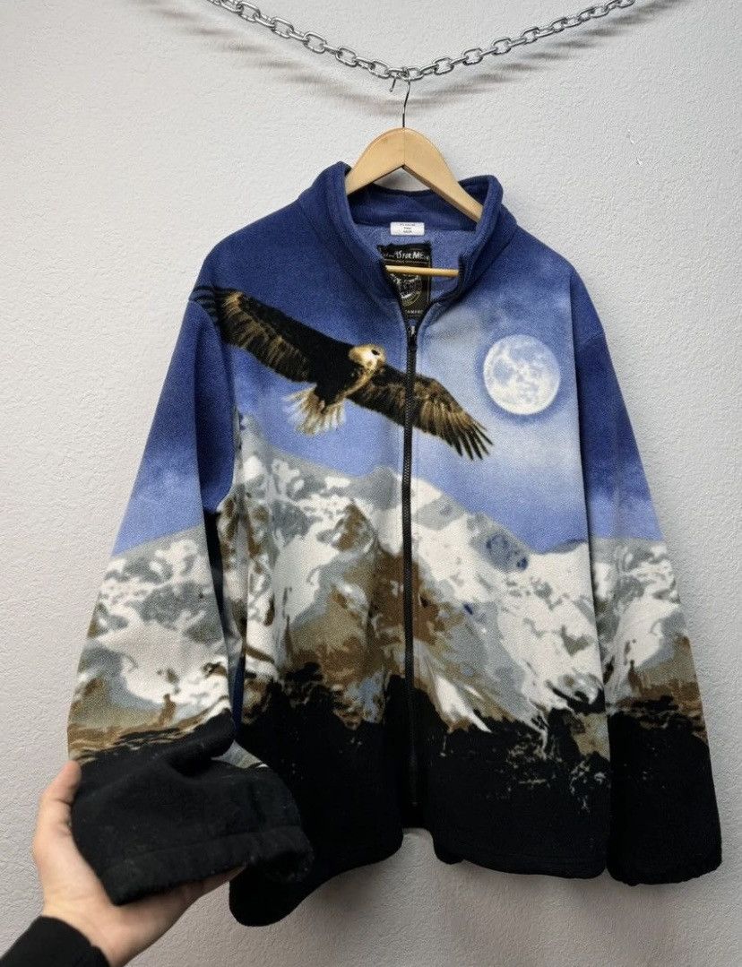 Other Animals Fleece Jacket Vintage Wolf Zip Size US XL / EU 56 / 4 - 6 Thumbnail