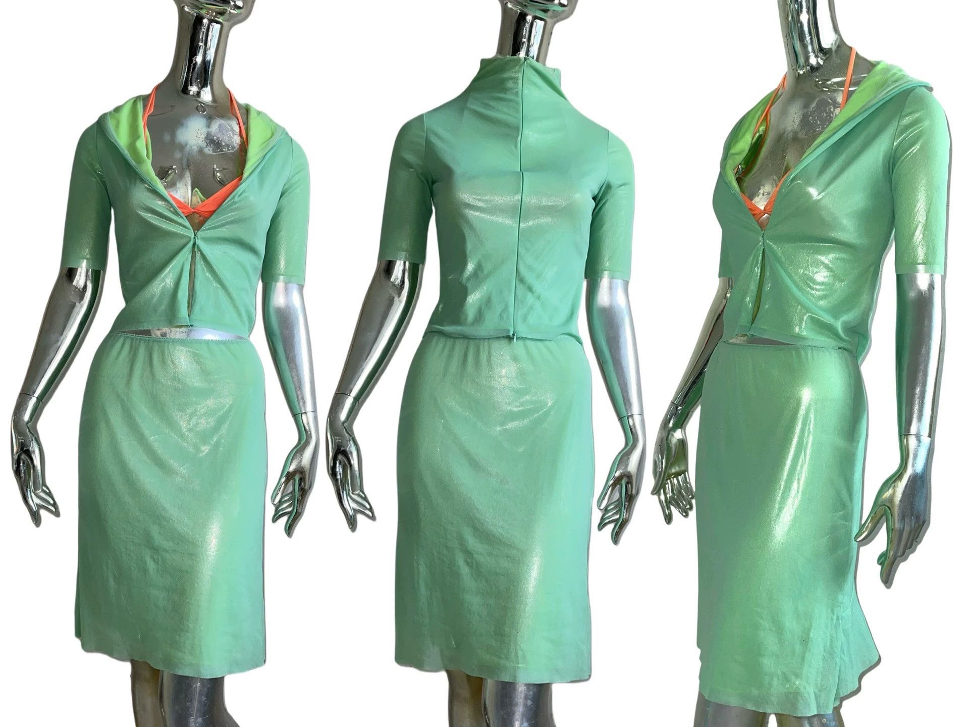 Vivienne Tam Vivienne Tam 90s Mint Green Iridescent Mesh Set 0 Size XS / US 0-2 / IT 36-38 - 1 Thumbnail