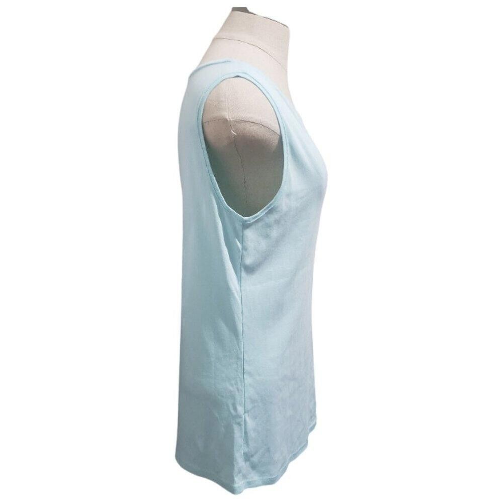 Designer CT1851 Talbots Sleeveless Aqua Tee L Size L / US 10 / IT 46 - 2 Thumbnail
