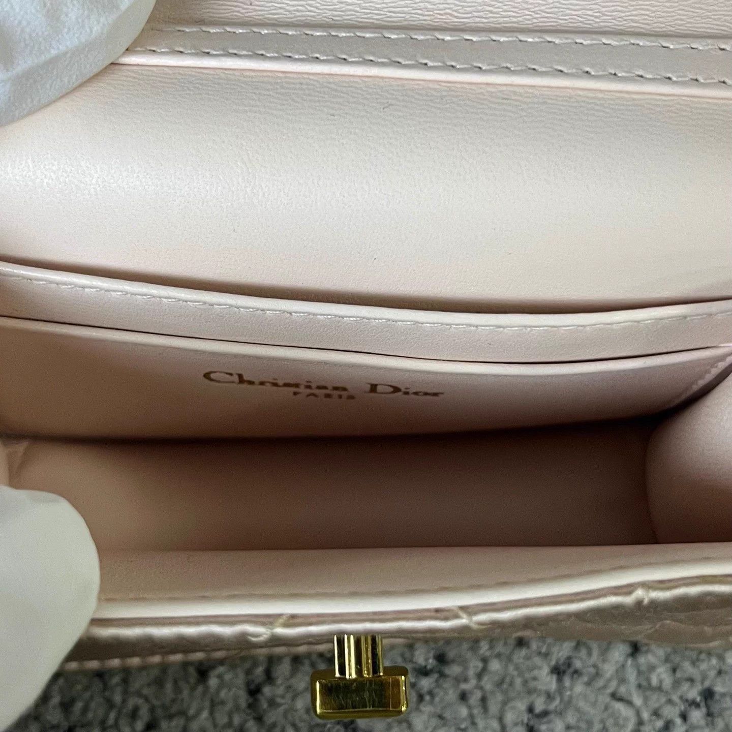 Dior Dior Nude Satin Adjustable Cannage Lambskin Crossbody Bag Size ONE SIZE - 5 Thumbnail