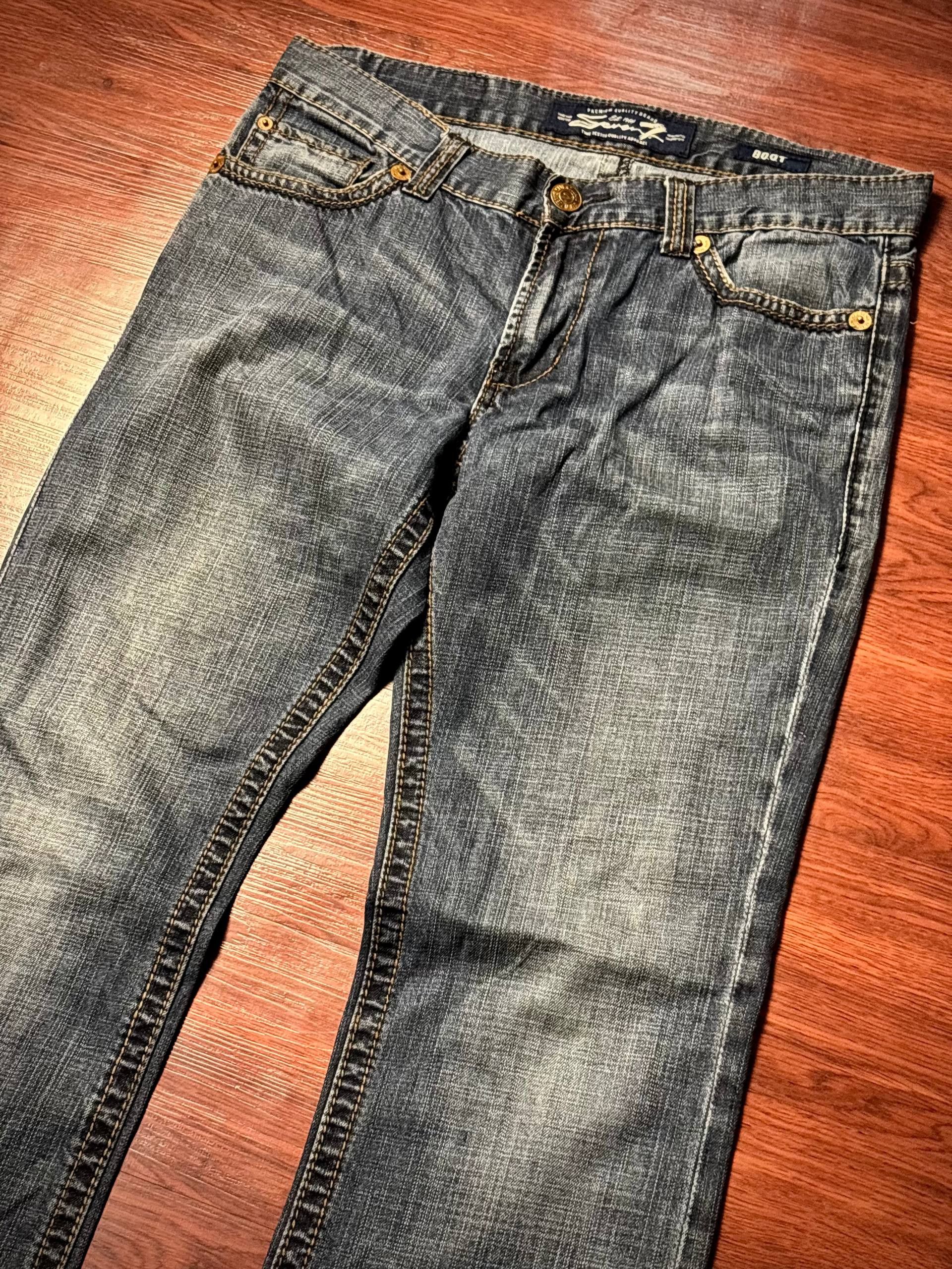 If Six Was Nine Vintage Y2K Seven Jeans Flap Pocket Bootcut Pants Fade Wash Size US 34 / EU 50 - 3 Thumbnail