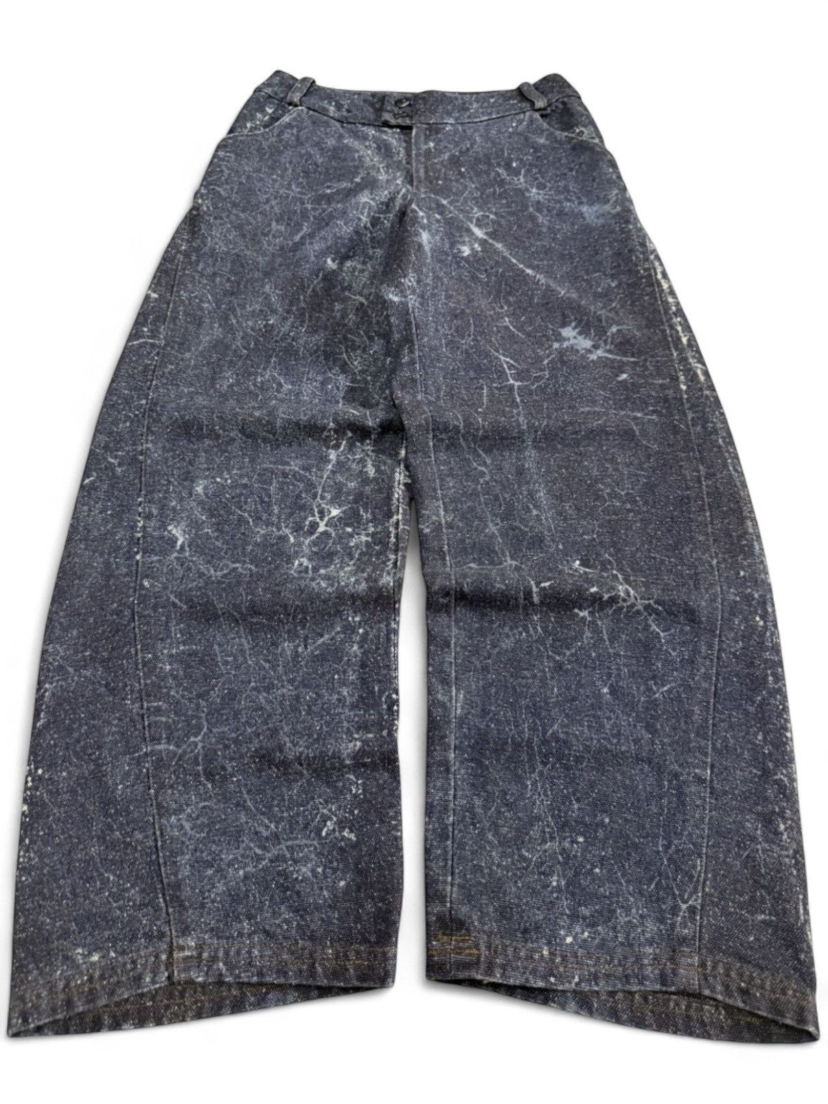 20471120 × Japanese Brand × Mizra Jeans Kyoto Alfons. Japan Crackle Lighting Wash Baggy Wide Jeans Size US 30 / EU 46 - 1 Thumbnail