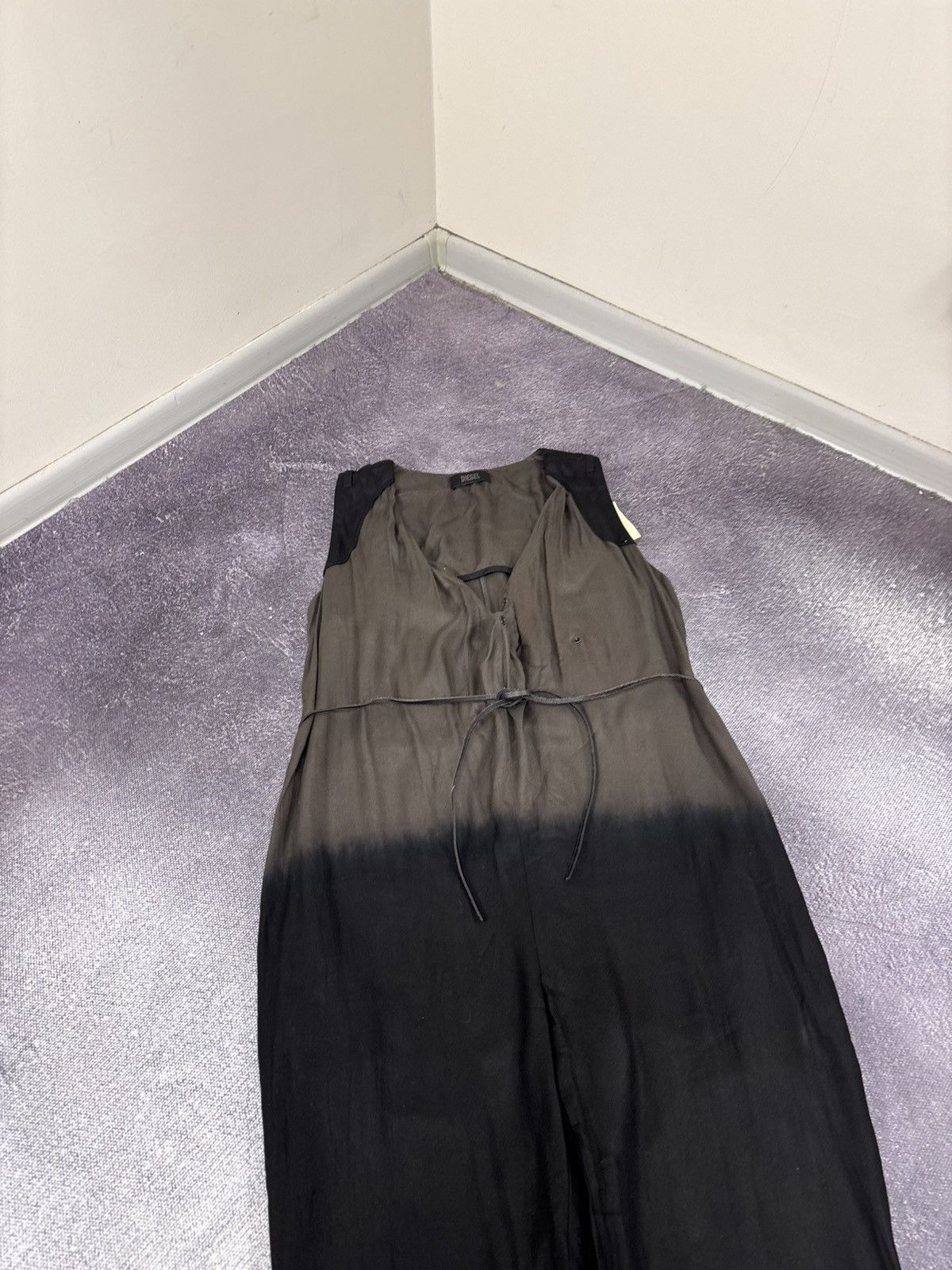 Diesel Diesel J-Mia NWT Women’s Black/Khaki Viscose Belted Jumpsuit Size 30" / US 8 / IT 44 - 4 Thumbnail